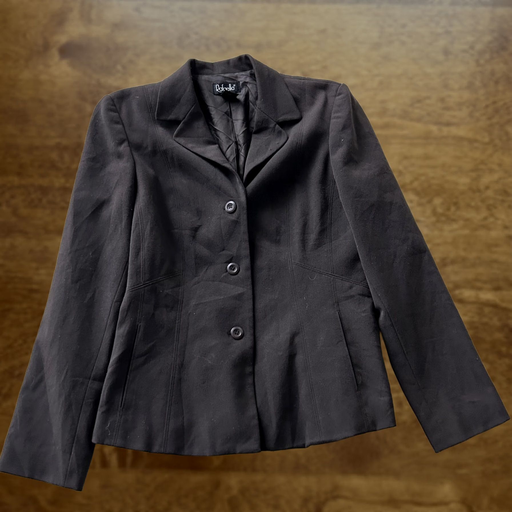 Vintage Rafaella Womens Blazer Jacket 10 Brown 3 Button Lined Stretch Career Work Office Size L / US 10 / IT 46 - 1 Thumbnail