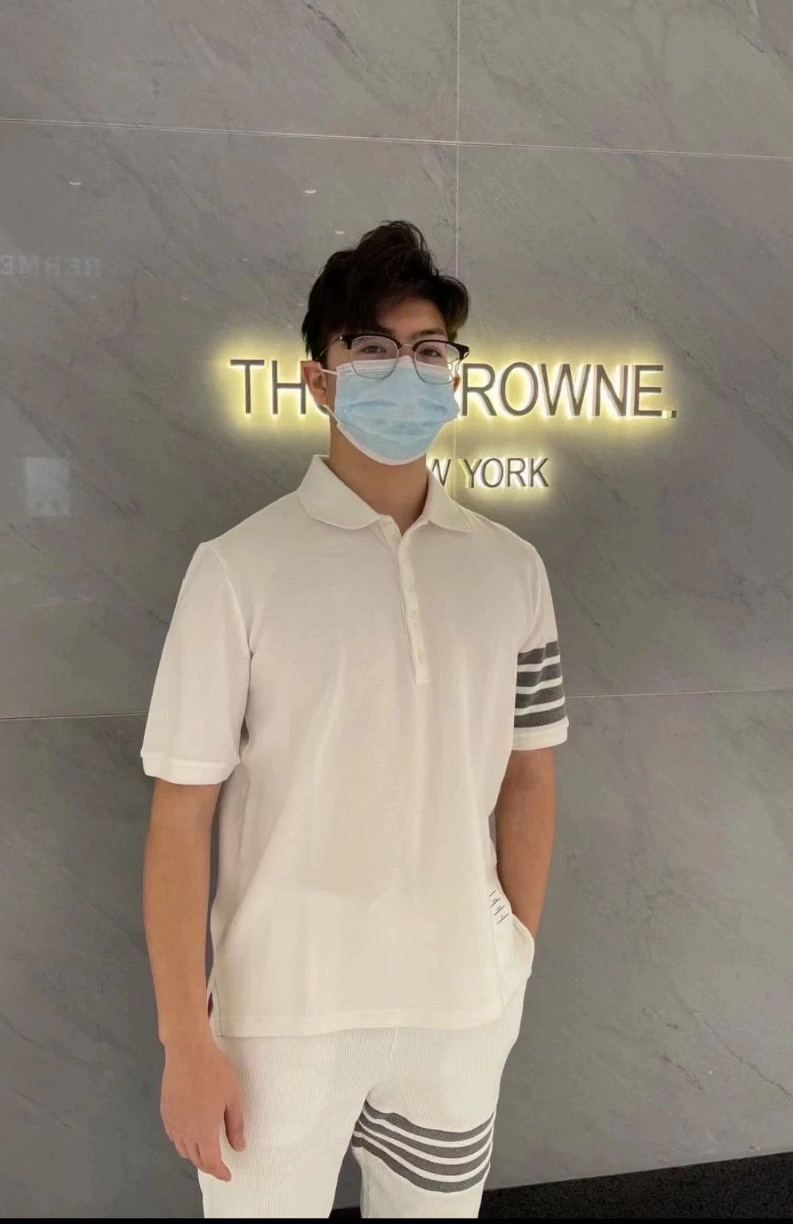 Thom Browne Thom Browne White 4-Bar Polo Shirt Size3 Size US L / EU 52-54 / 3 - 8 Thumbnail