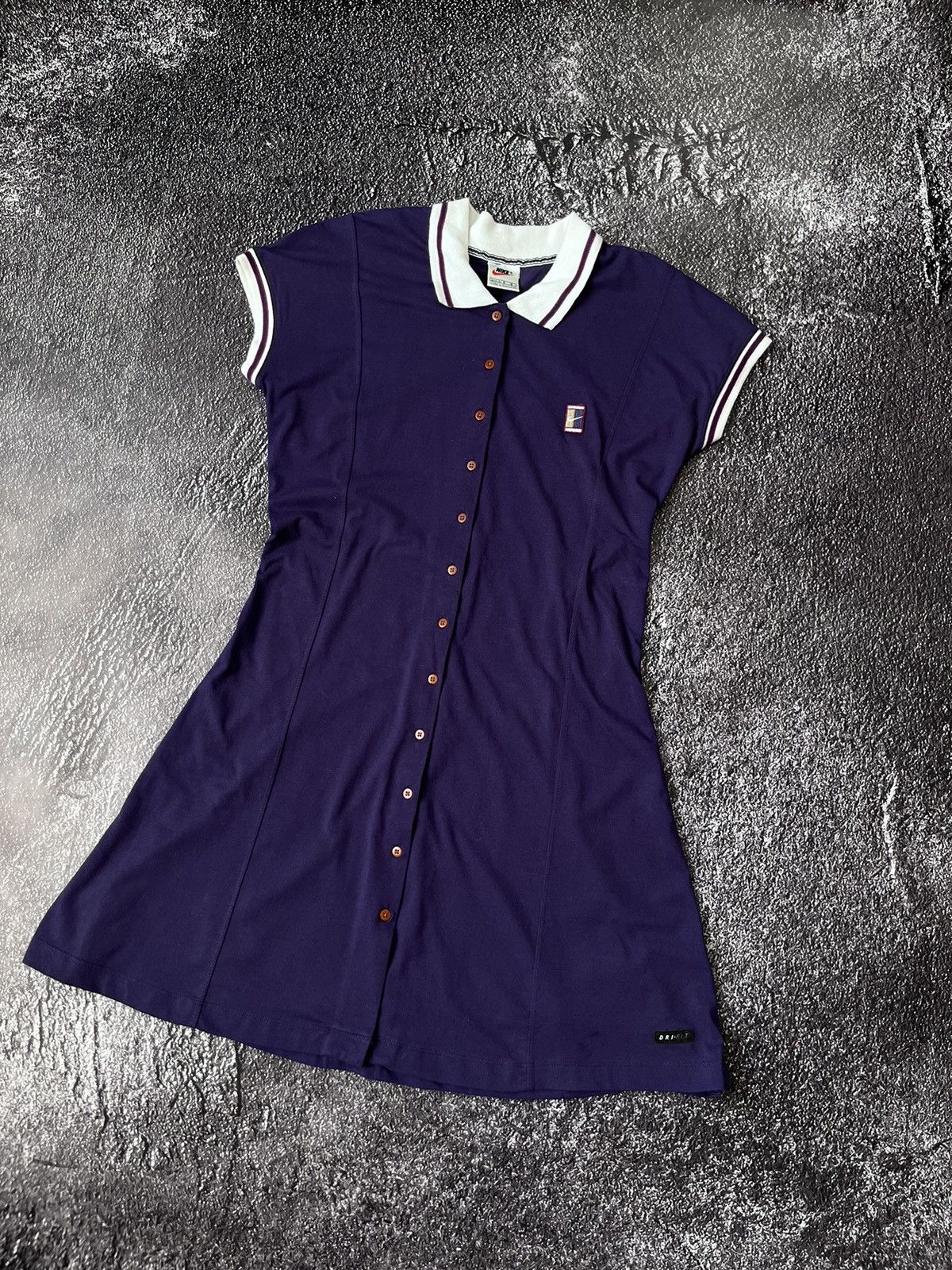 Nike Nike Court Vintage Tennis Dri-Fit Purple Dress Size L Size L / US 10 / IT 46 - 3 Thumbnail