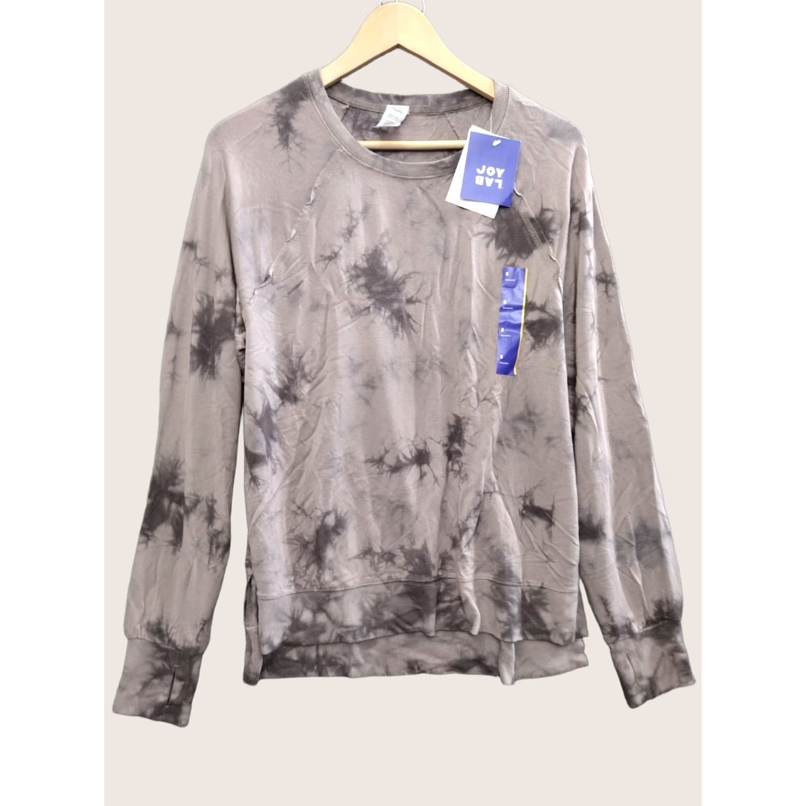 Vintage JoyLab Women's Pullover Sweatshirt Shirt Raglan Long Sleeve Iron Overdye Heathered Crew Neck Easy Care Thumb Holes XS S? Size S / US 4 / IT 40 - 1 Thumbnail