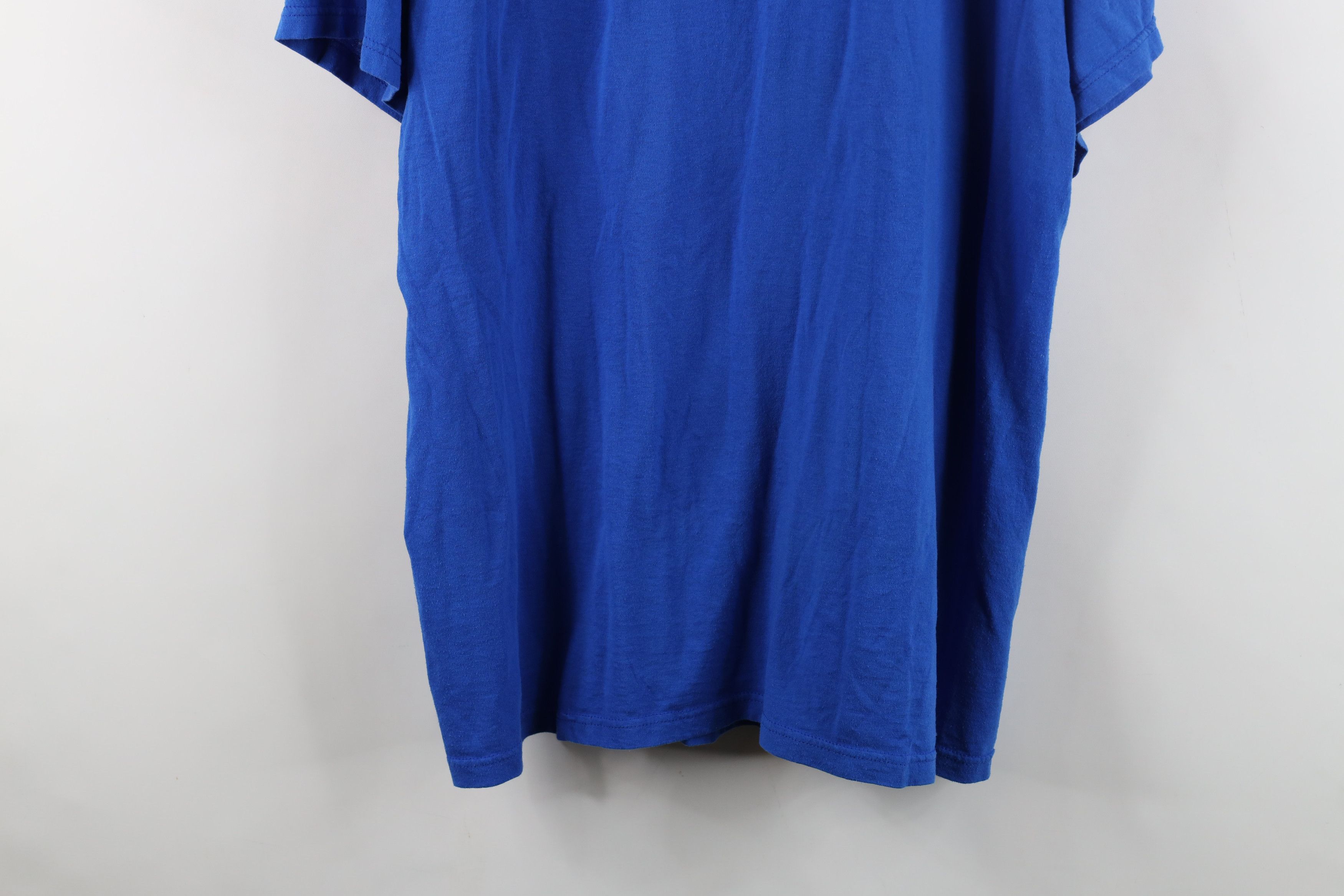 Vintage Vintage 90s Streetwear Blank Pocket T-Shirt Royal Blue Size US XL / EU 56 / 4 - 11 Thumbnail