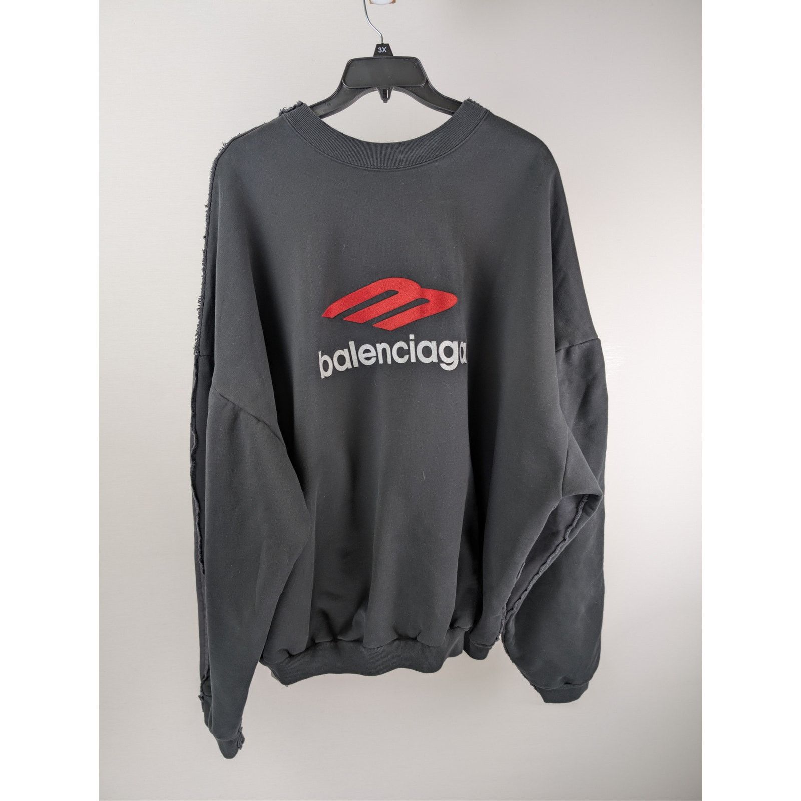 Balenciaga o1rshd1 Double Front Oversize Crewneck Sweatshirt Size US XL / EU 56 / 4 - 10 Thumbnail
