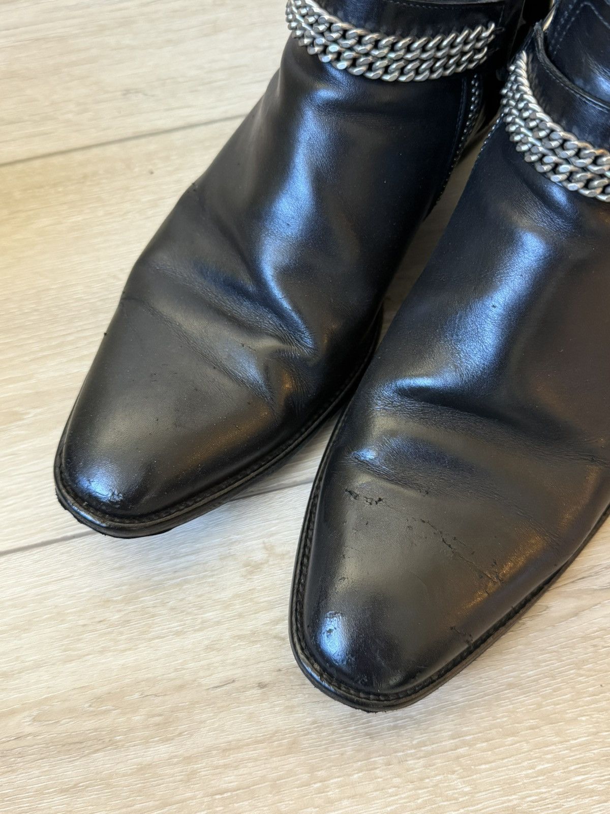 Saint Laurent Paris FW13 Leather Chain Harness Wyatt Boots 40 Size US 7.5 / EU 40-41 - 10 Thumbnail