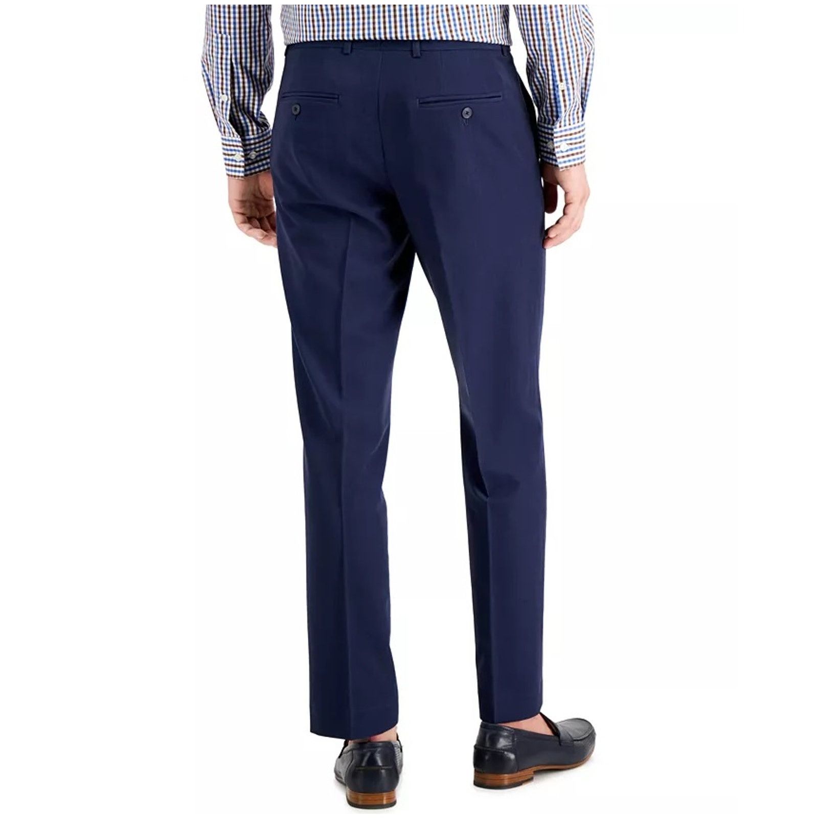 Perry Ellis Perry Ellis Men's Solid Navy Modern Dress Pants Size 29x30 Size US 29 - 3 Thumbnail