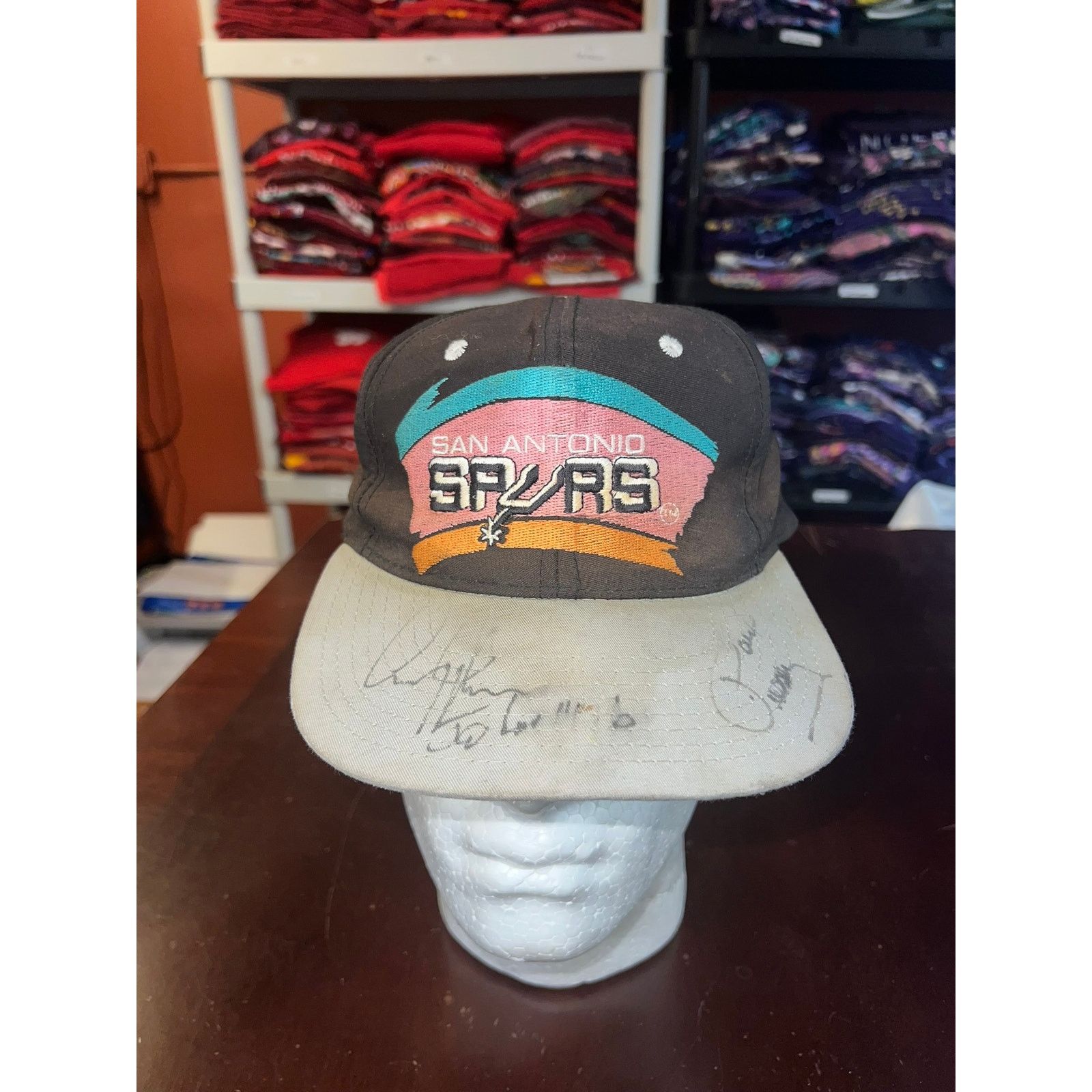 Vintage Vintage San Antonio Spurs Hat Basketball Snapback Signed Size ONE SIZE - 1 Thumbnail