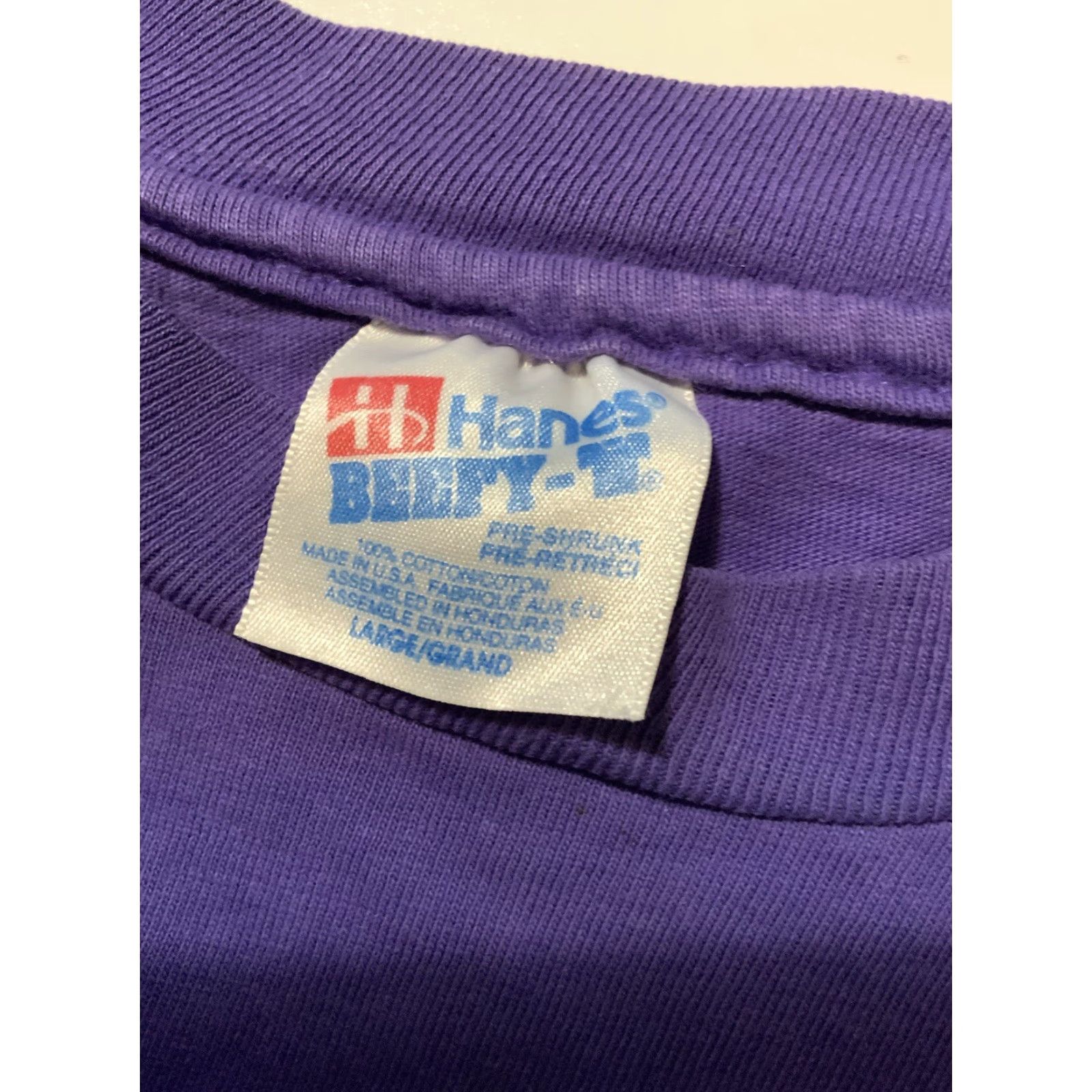 Hanes VINTAGE 90s Reveal The Power Within Purple L/S Hanes Beefy T Graphic T-Shirt LG Shirt Mens Size US S / EU 44-46 / 1 - 5 Thumbnail