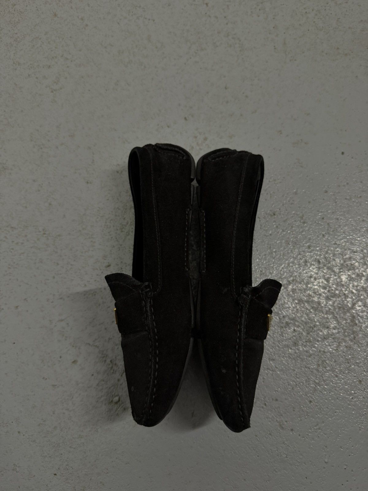 Prada Prada Suede Metal Logo Moccasins Size US 8 / IT 38 - 3 Thumbnail