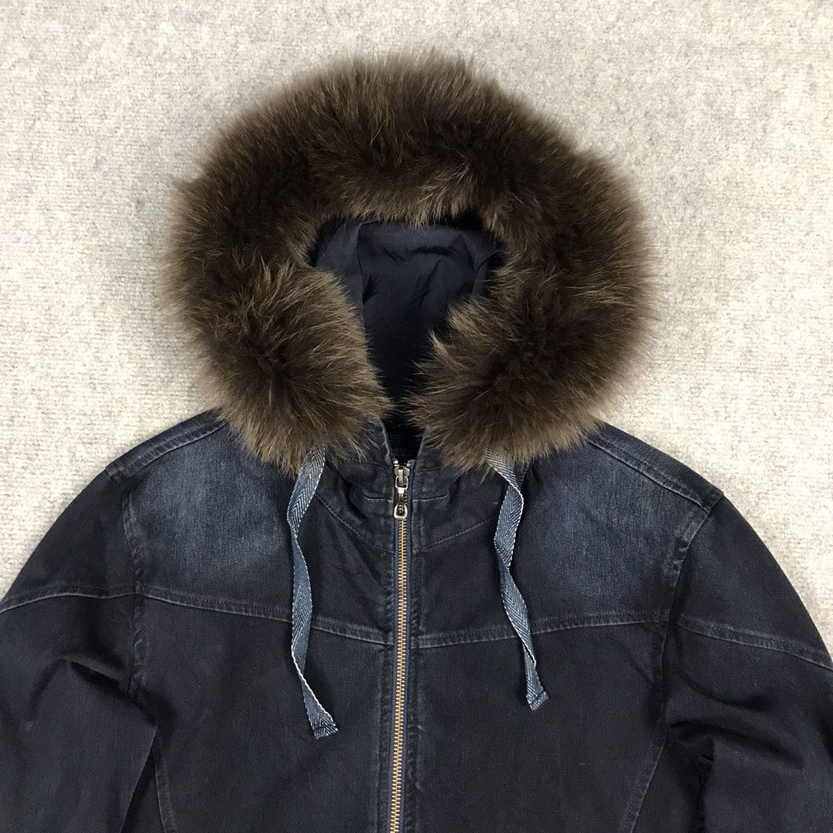 If Six Was Nine × Le Grande Bleu (L.G.B.) × Nicole Club NICOLA CLUB MAN JAPAN BLUE INDIGO FUR HOODIES JACKET Size US M / EU 48-50 / 2 - 2 Thumbnail
