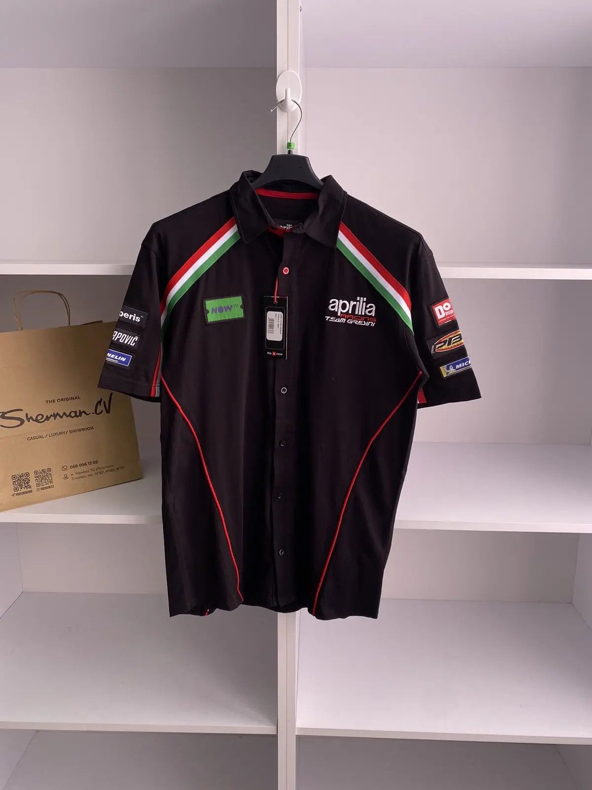 Vintage Vintage Aprilia Moto Racing Team Michelin Polo Shirt Size US L / EU 52-54 / 3 - 2 Thumbnail