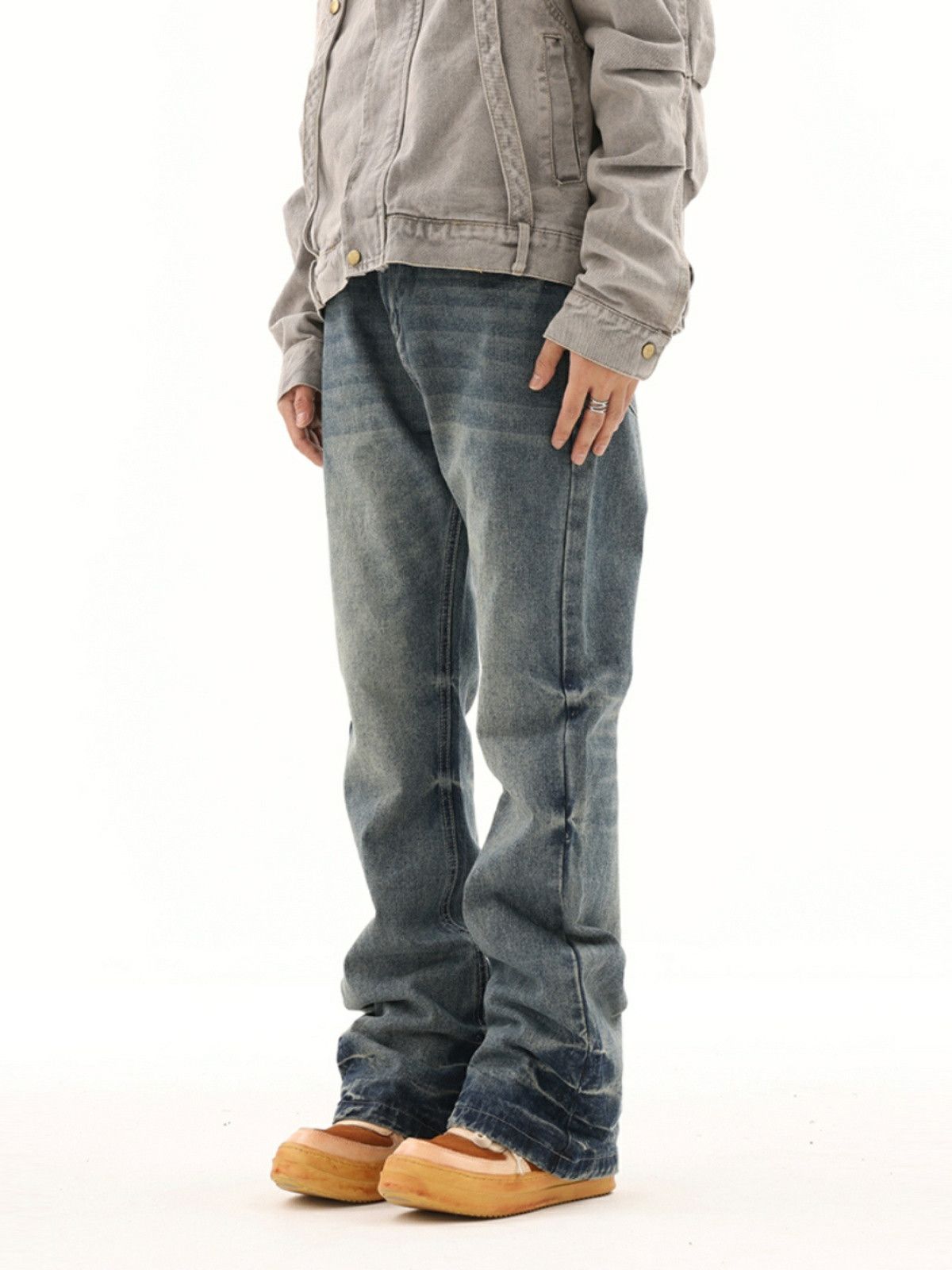 faded gradient flared skate hiphop jeans