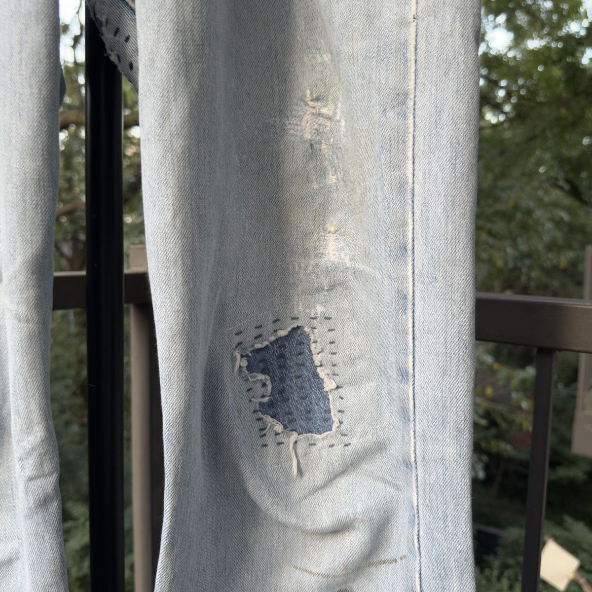 Levi's Levi's 501 Thrashed Faded Repaired Jeans ERD Grunge Chrome Size US 33 - 12 Thumbnail