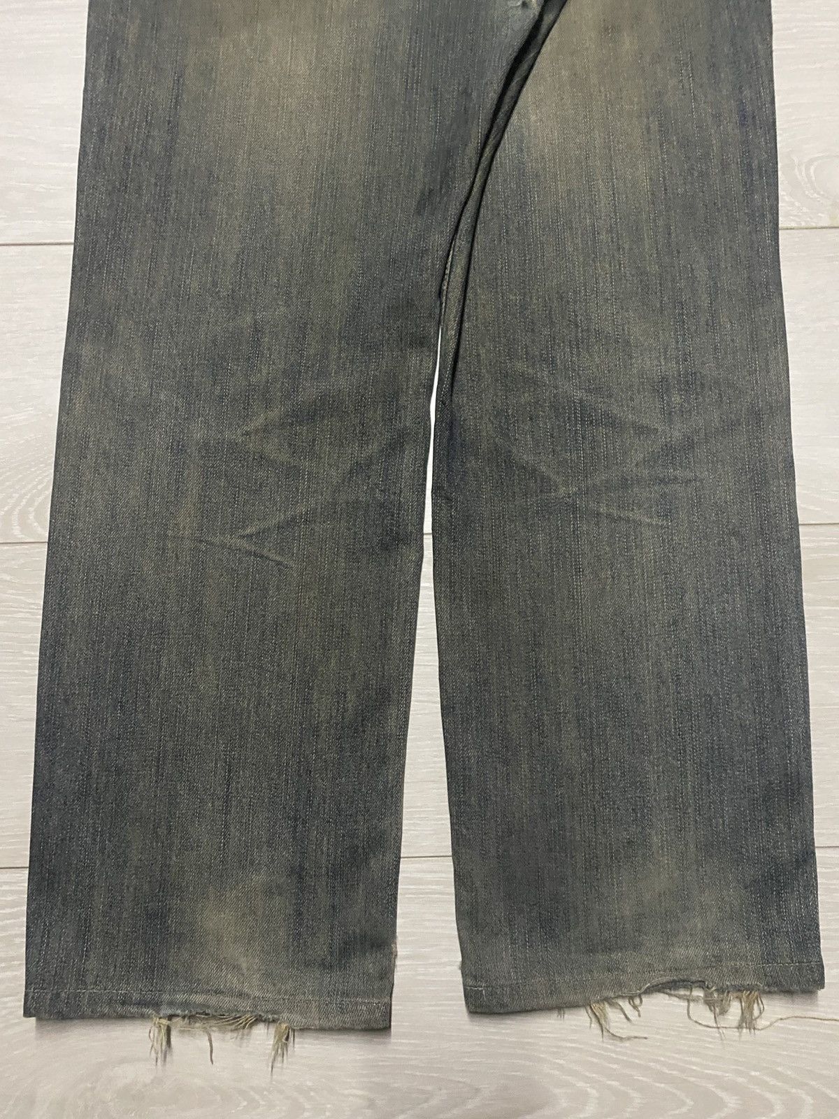 Junya Watanabe Vintage Edwin 404 Mud Wash Distressed Loose Jeans Size US 31 - 6 Thumbnail