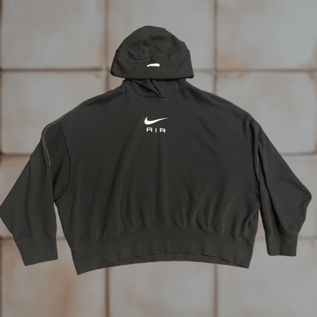 Nike VINTAGE Nike Air Fleece Oversized Hoodie Womens XL Black Swoosh Logo Sweatshirt DQ8915 Size XL / US 12-14 / IT 48-50 - 1 Thumbnail