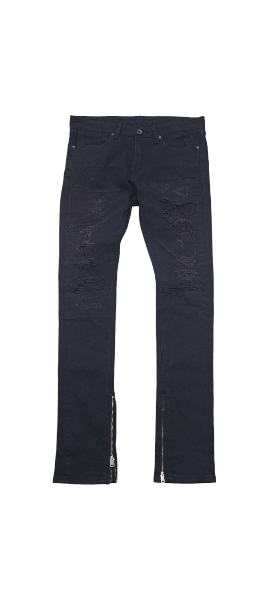 GOSTAR DE FUGA Gostar De Fuga Distressed Zipper Denim Size US 31 - 1 Thumbnail
