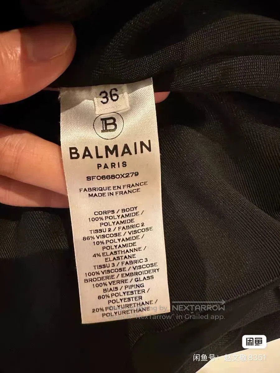 Balmain Balmain Padded Shoulder Heart Black Diamond Dress. Size XS / US 0-2 / IT 36-38 - 4 Thumbnail