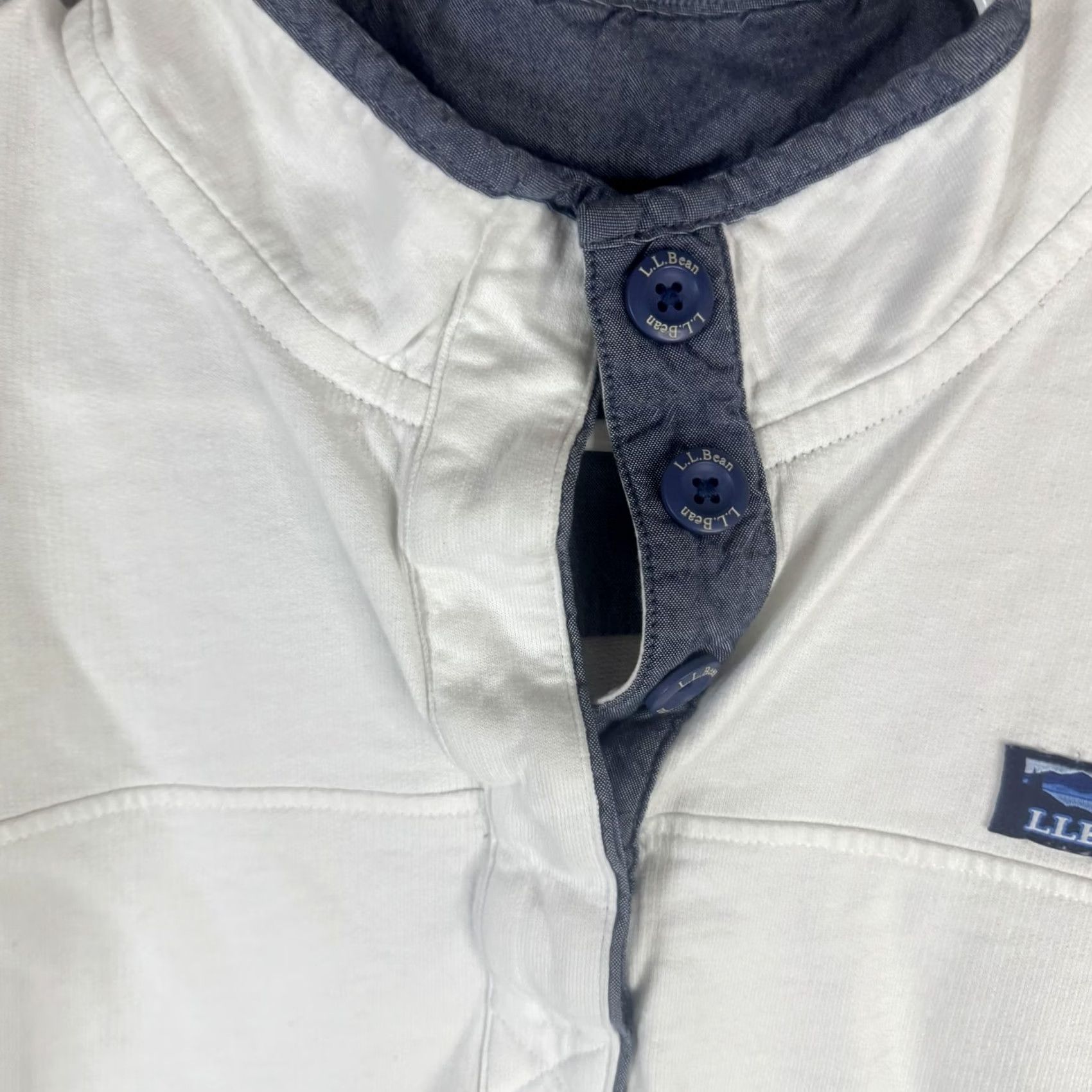 Vintage L.L.Bean Shirt Mens XL White Long Sleeve Henley Logo Cotton Pullover Tee Size US XL / EU 56 / 4 - 7 Thumbnail