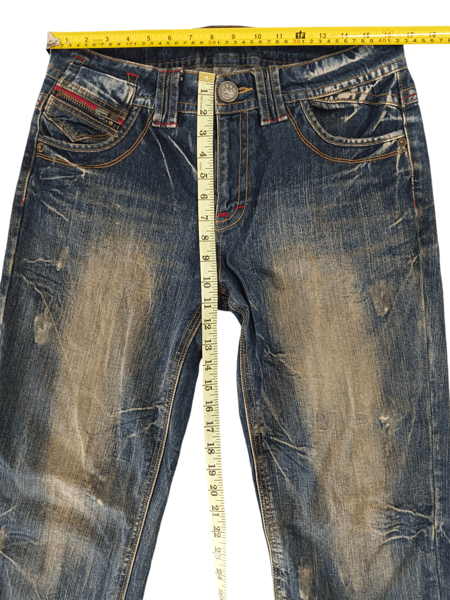If Six Was Nine 💥Original Jeans💥 Mudmax Distressed Denim Size US 33 - 11 Thumbnail