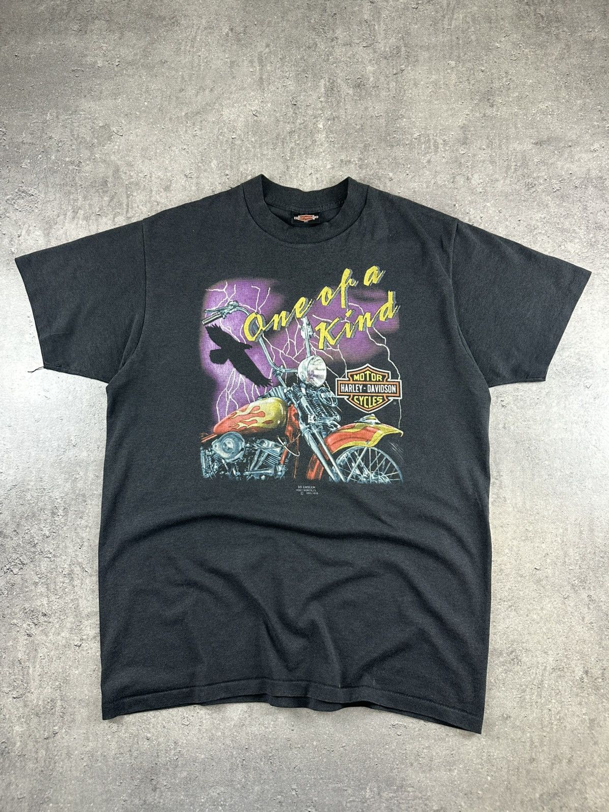 Harley Davidson T-shirt tee Harley Davidson 3D emblem for wath 1991 Size US L / EU 52-54 / 3 - 1 Thumbnail