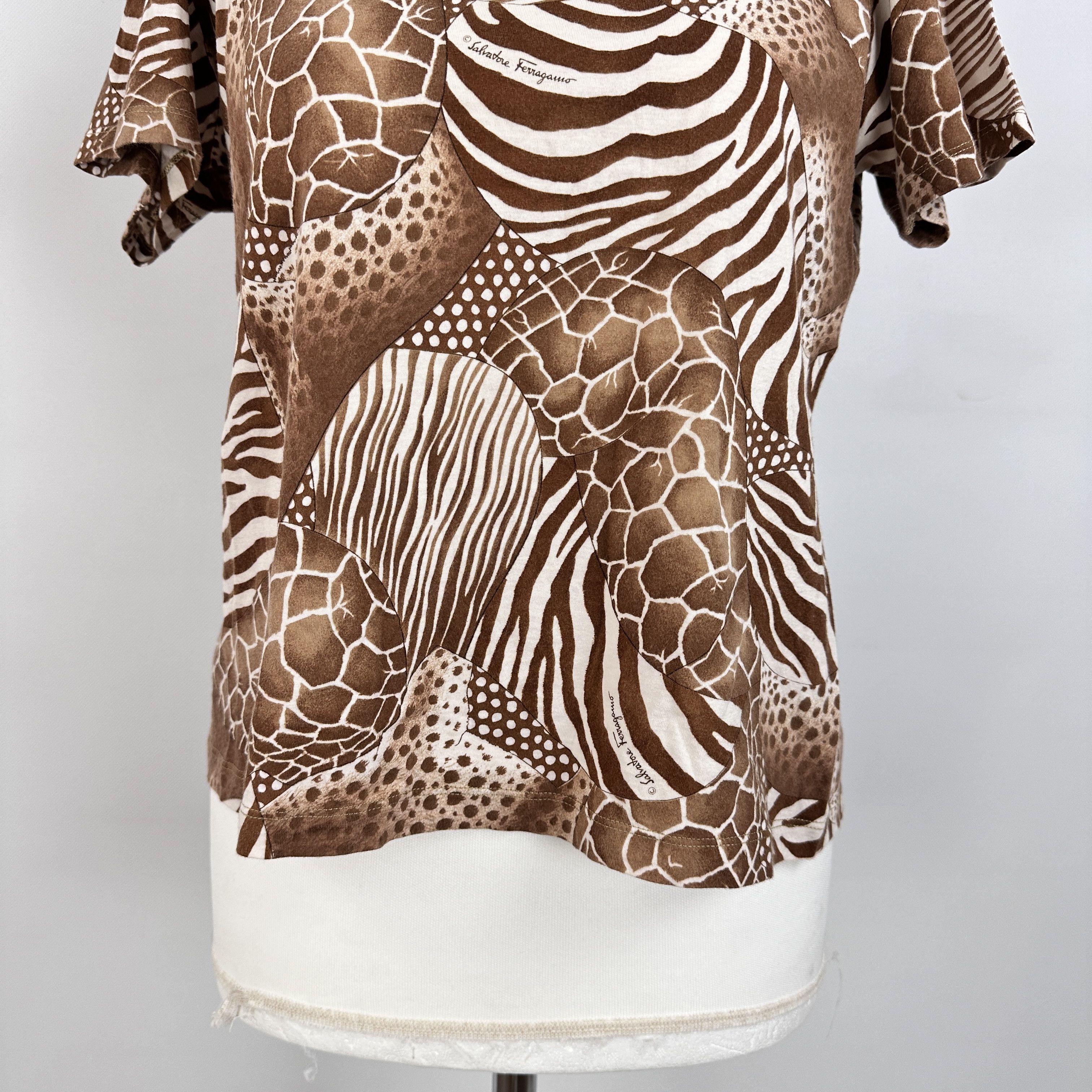 Salvatore Ferragamo T-shirt Salvatore Ferragamo Animalier – XL Size XL / US 12-14 / IT 48-50 - 2 Thumbnail
