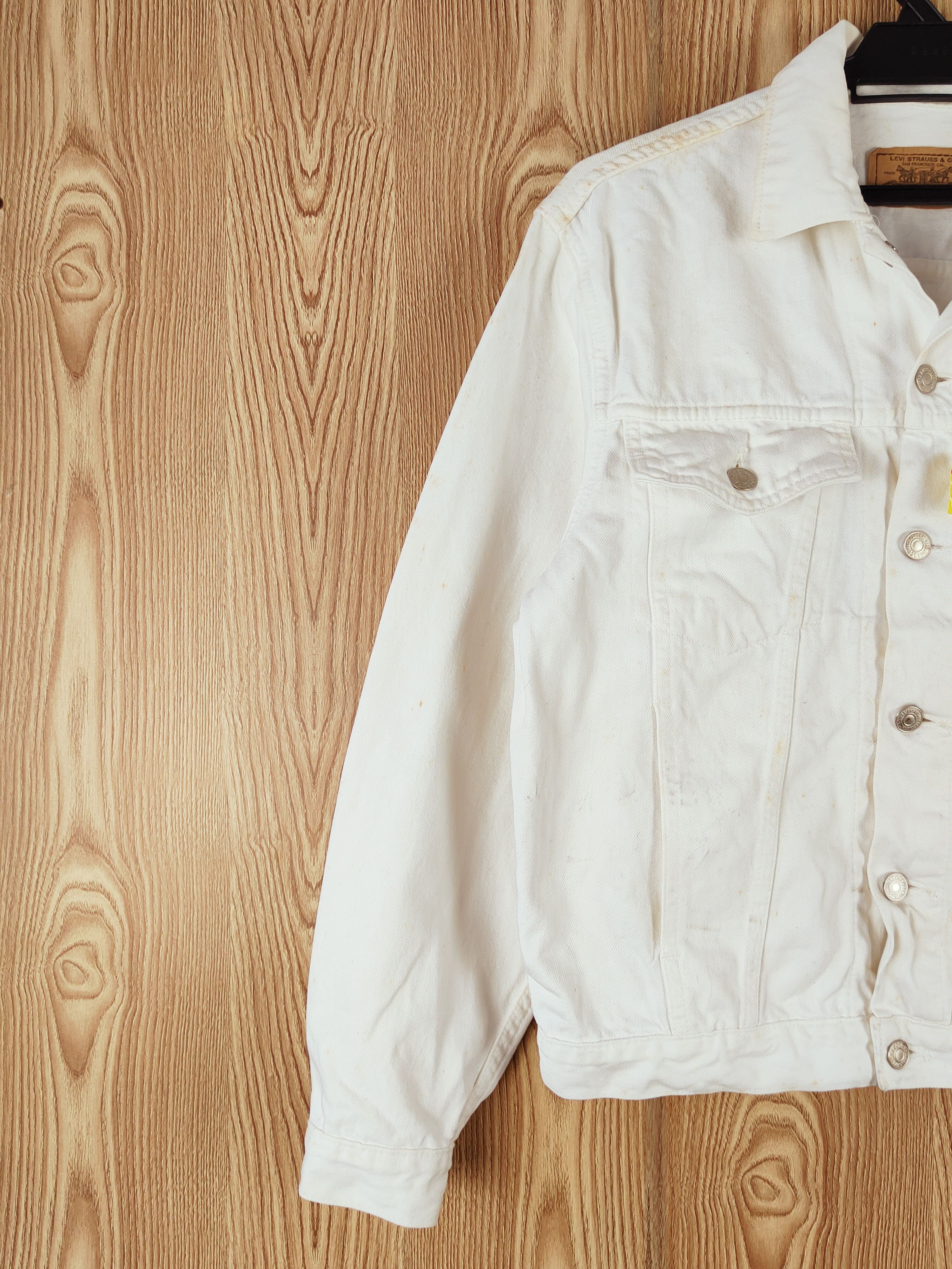Levi's D Levi's orange tab vintage White Denim Jacket #W571 Size US M / EU 48-50 / 2 - 3 Thumbnail