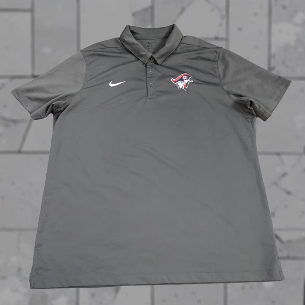 Nike Nike Polo Shirt XL Gray Embroidered Patriot Old Mill Football Polo Shirt Mens Nike Golf Dri-Fit Size US XL / EU 56 / 4 - 1 Thumbnail
