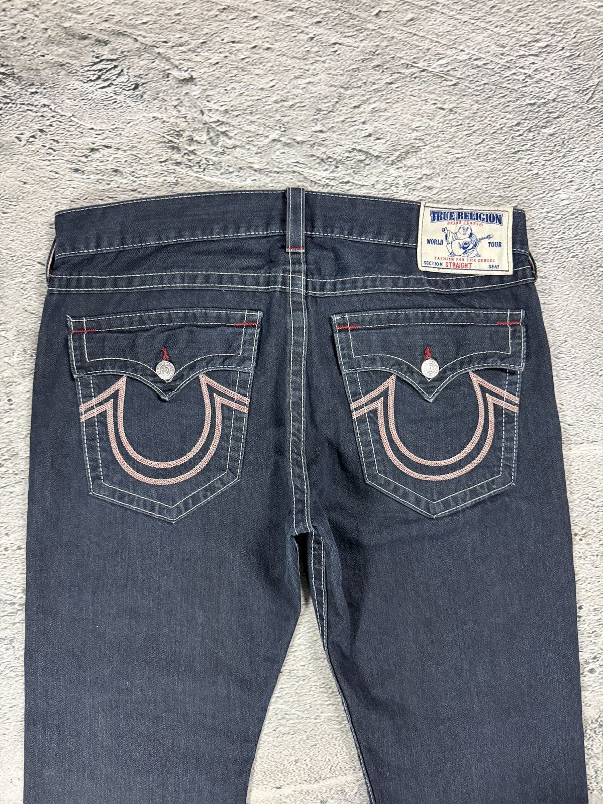 True Religion True Religion jeans straight denim red rope stitching Size US 38 / EU 54 - 2 Thumbnail