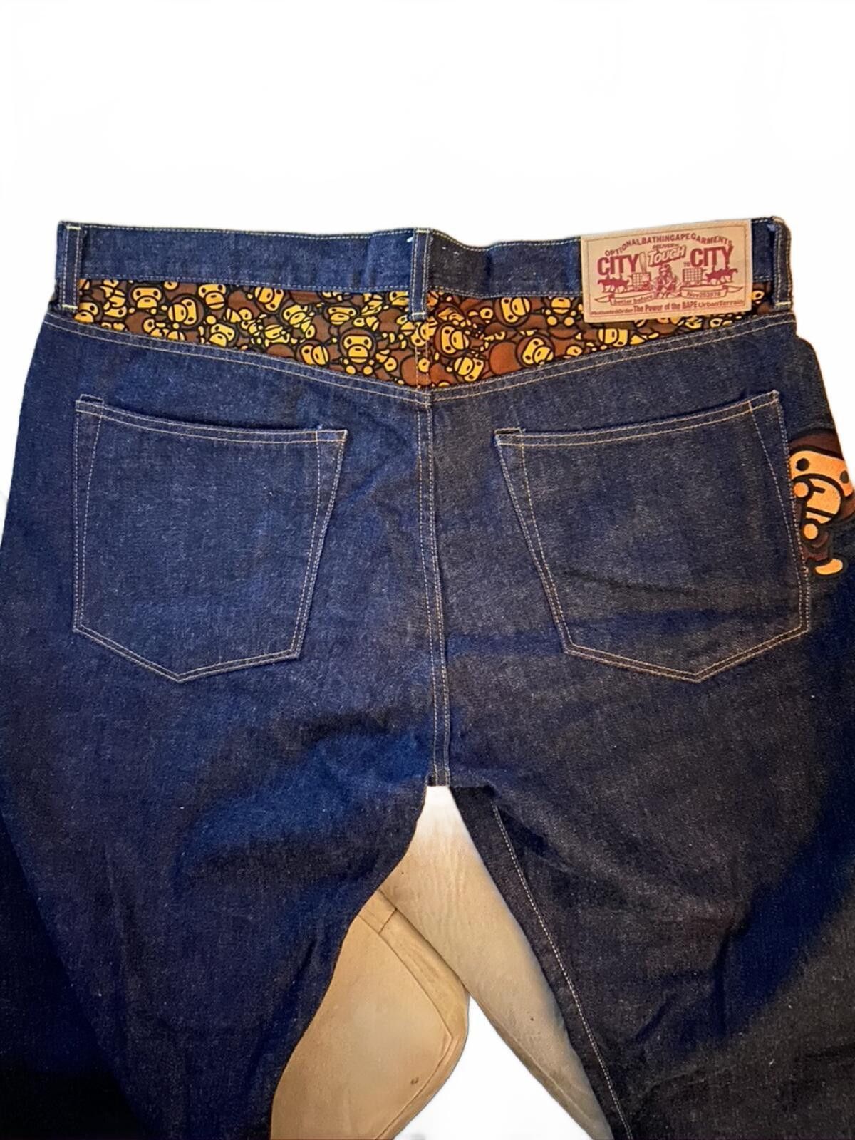 Other BAPE x Baby Milo All Over Patter Selvedge Jeans XL 38x32 Size US 38 / EU 54 - 1 Thumbnail
