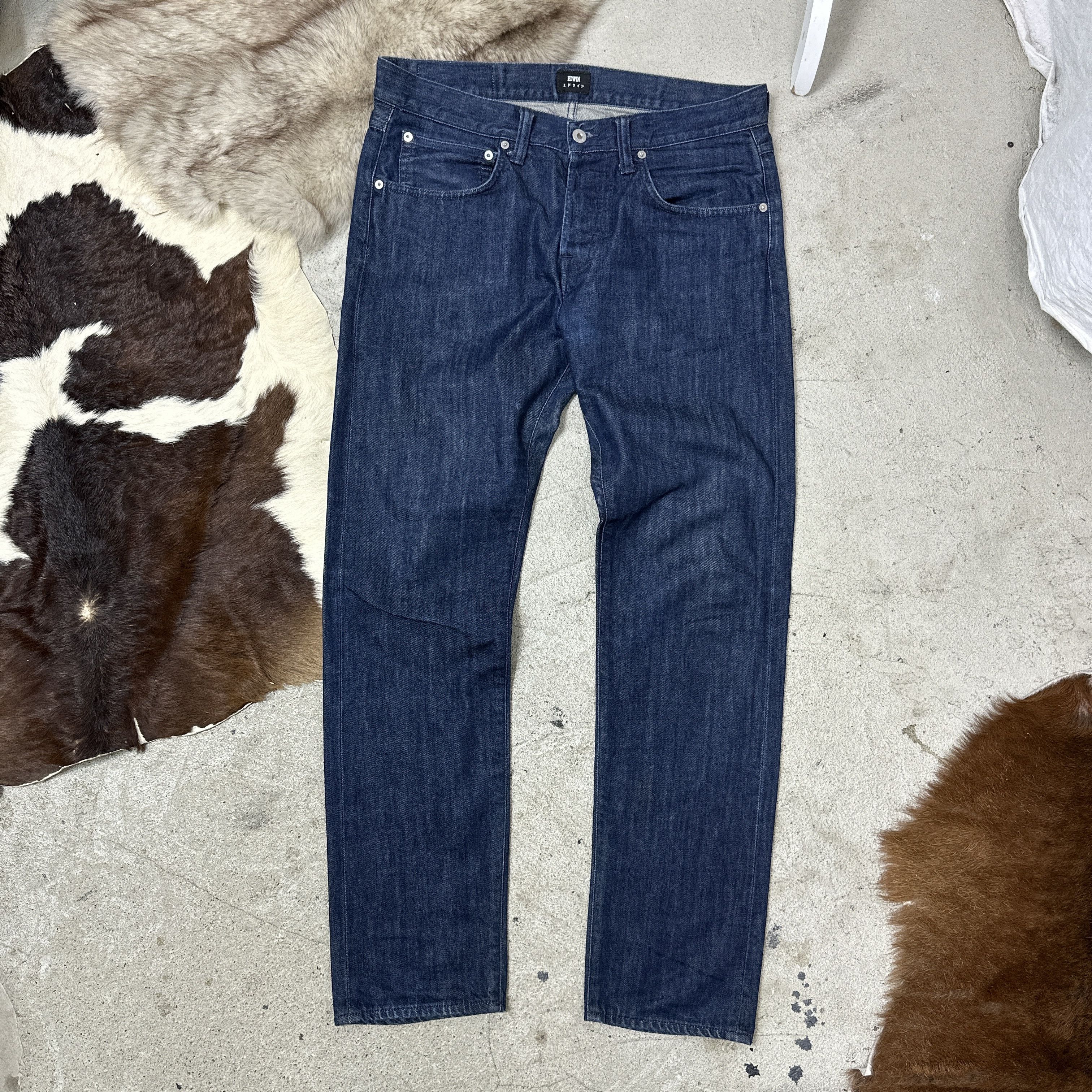 Edwin Vintage Denim Edwin Regular Tapered Skinny Jeans 00s Size US 33 - 4 Thumbnail
