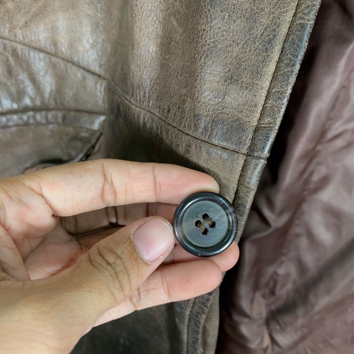 Japanese Brand Rare CIGAR BRANCH Genuine Leather Overcoat #0452-C21 Size US M / EU 48-50 / 2 - 14 Thumbnail
