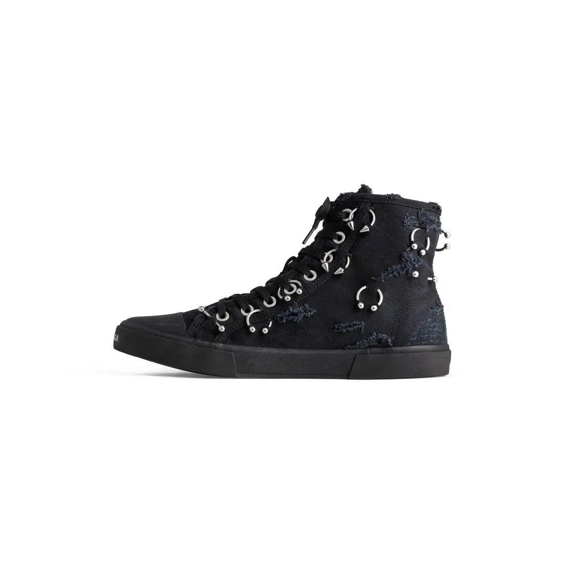 Balenciaga o1mt1gz1224 Paris High Top Sneaker With Piercings in Black Size US 11 / EU 44 - 3 Thumbnail
