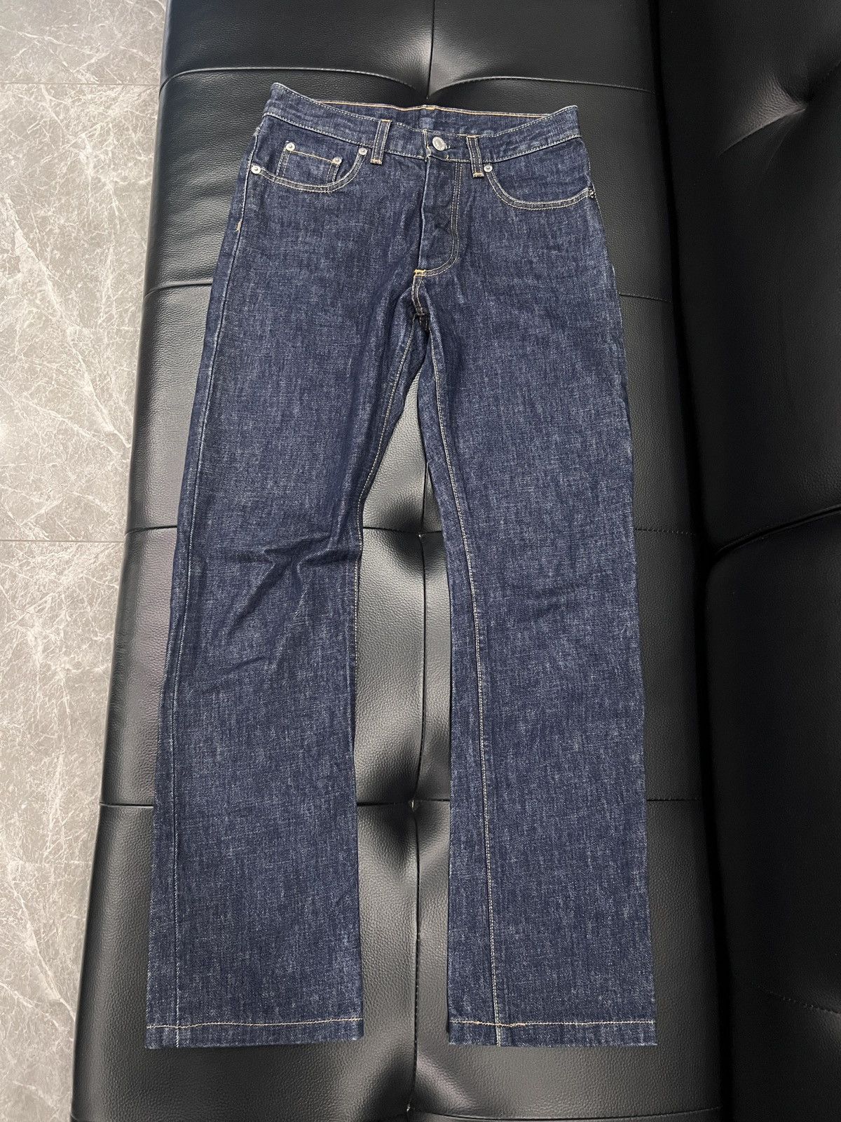 Helmut Lang Helmut Lang 1998 “Italian Cut” Straight Leg Raw Denim Jeans Size US 26 / EU 42 - 1 Thumbnail