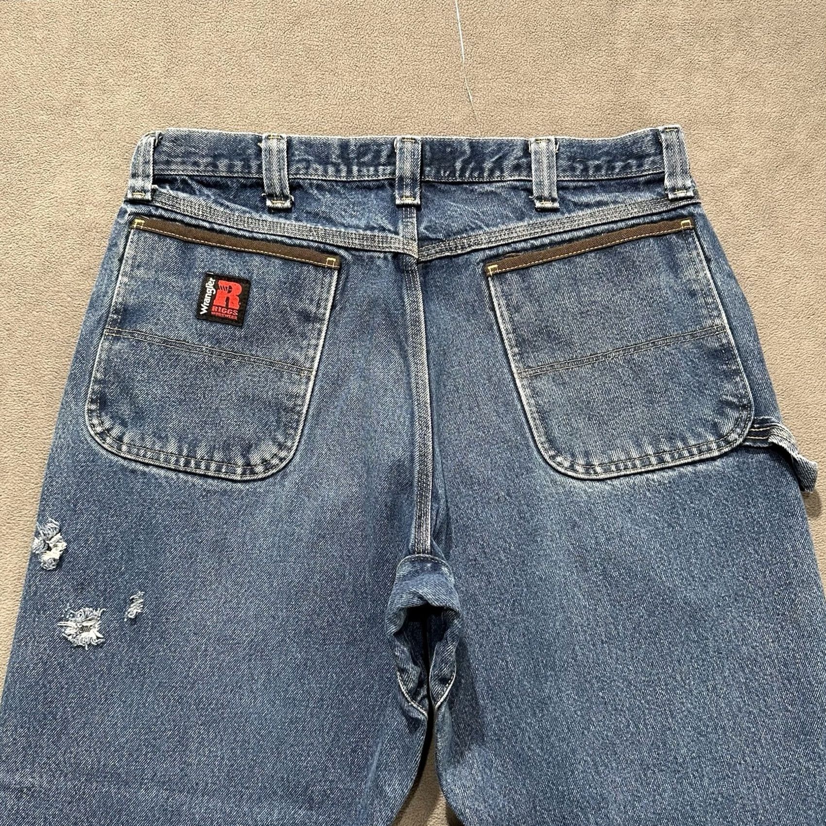 Wrangler Wrangler RIGGS Workwear Jeans Mens 36x30 Blue Relaxed Straight Carpenter Denim Jeans Size US 36 / EU 52 - 4 Thumbnail