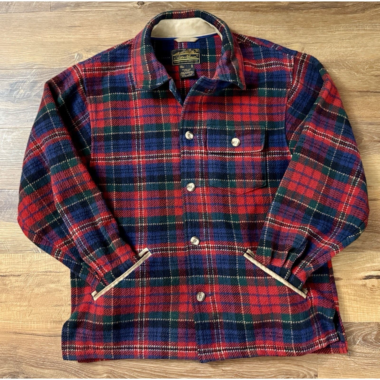Eddie Bauer Vtg Eddie Bauer Jacket Tartan Wool Plaid Button Barn Coat Size M / US 6-8 / IT 42-44 - 1 Thumbnail