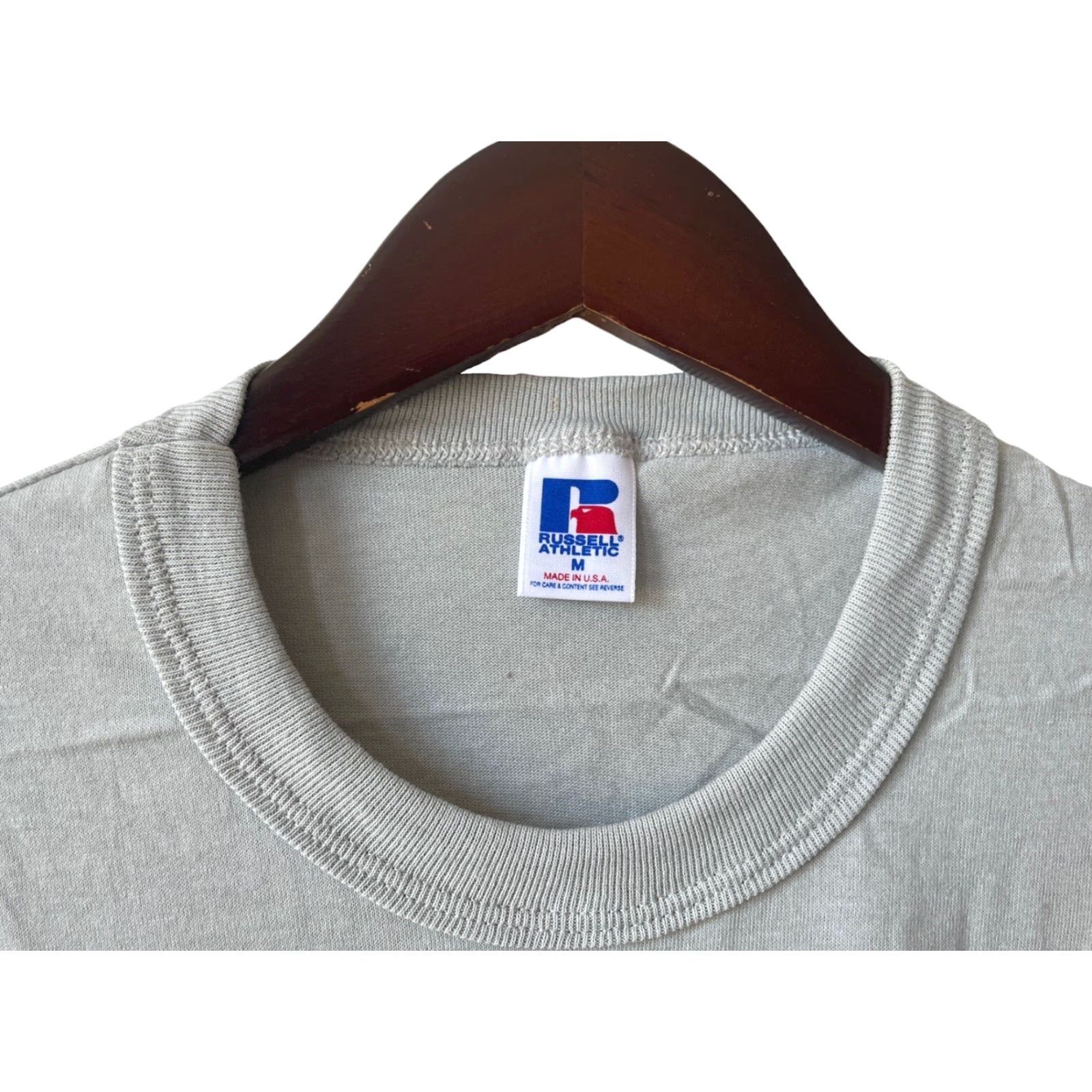 Russell Athletic VINTAGE Russell Athletic T-Shirt Mens M Gray 90s Deadstock NWOT Crew Neck Short Sleeve Cotton Size US M / EU 48-50 / 2 - 2 Thumbnail