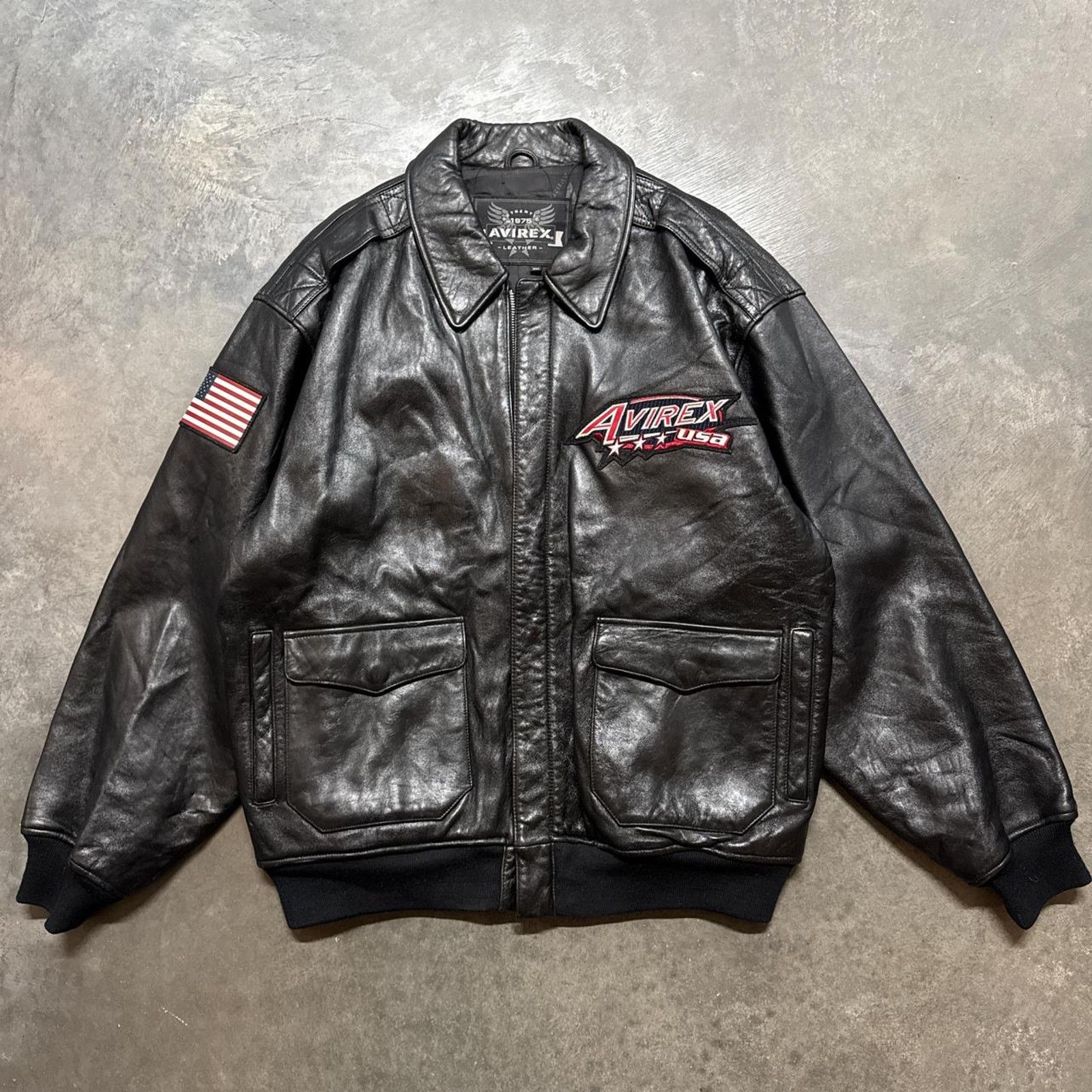 Avirex × Vintage Vintage 2000s Avirex Sky Boss Aviator Rap Leather Jacket Size US XXL / EU 58 / 5 - 3 Thumbnail