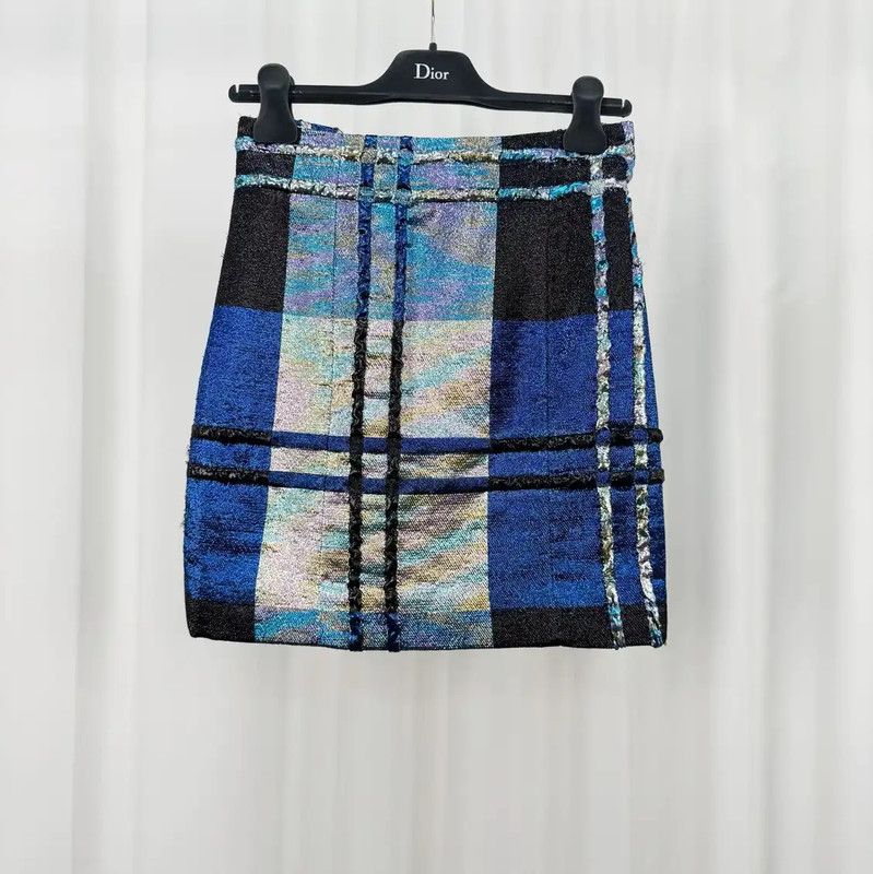 Dior Dior Multicolor Plaid A-Line Skirt for Summer 0089 Size 23" - 1 Thumbnail
