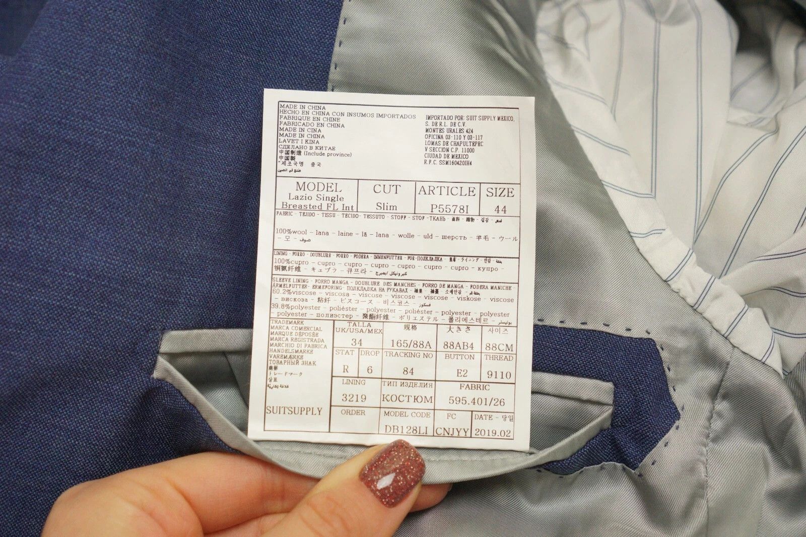 Suitsupply Men Suitsupply 3 Piece Suit Lazio Single Breasted FL US34 Size 34R - 5 Thumbnail