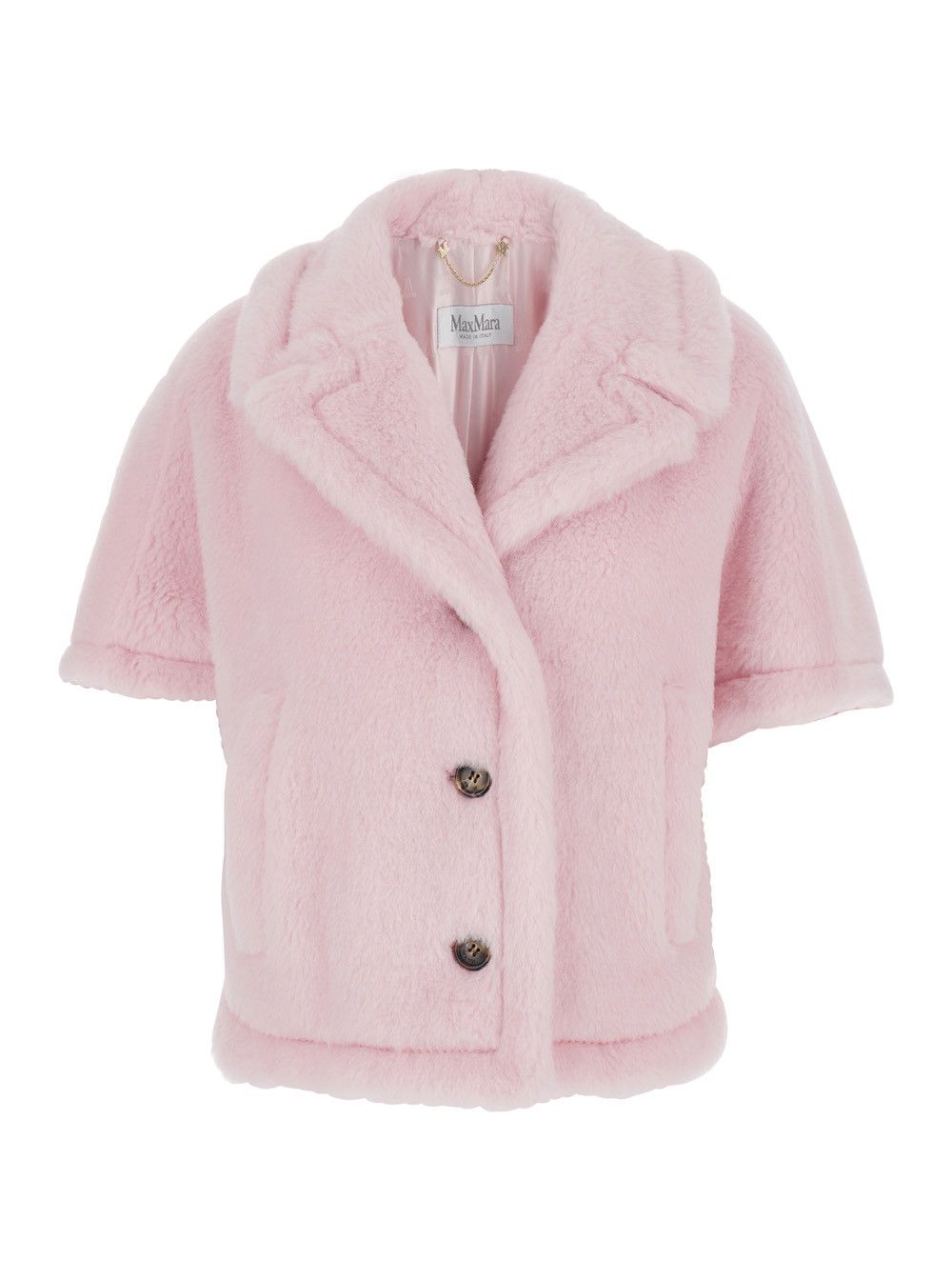 Max Mara 'Corvino' Pink Cape with Notched Revers and Short Sleeves in Fur Woman Size M / US 6-8 / IT 42-44 - 1 Thumbnail