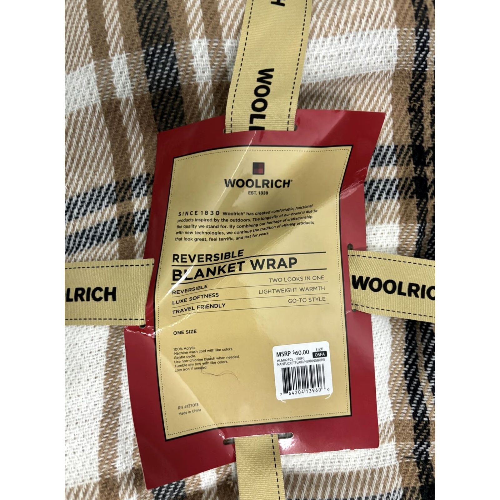 Vintage Woolrich Reversible Blanket Wrap Womens One Size Plaid Lightweight Cozy Open Front Long Jacket/Coat Style Kimono Size ONE SIZE - 4 Thumbnail