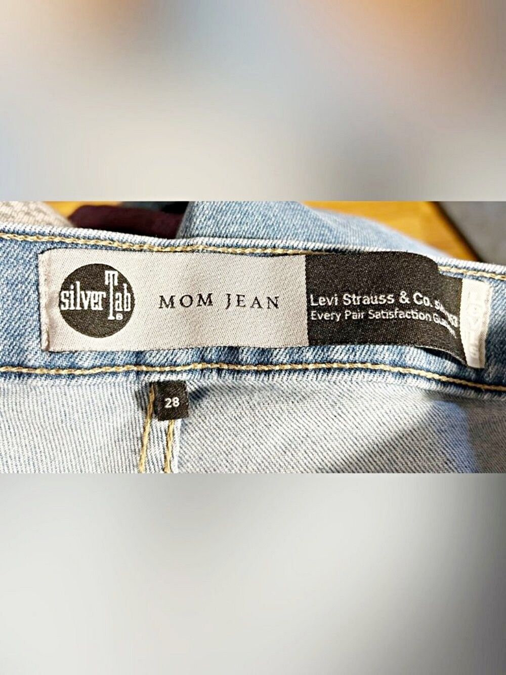 Levi's Levis Silver Tab Stretch Distress Denim High Rise Mom Jeans Size 28" / US 6 / IT 42 - 5 Thumbnail