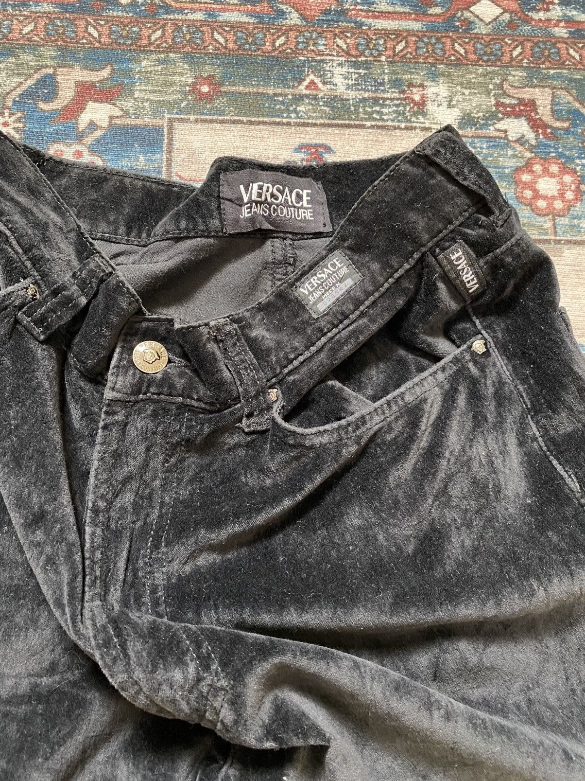 Versace Jeans Couture Vintage Versace Jeans Couture Velvet Pants Size US 29 - 3 Thumbnail