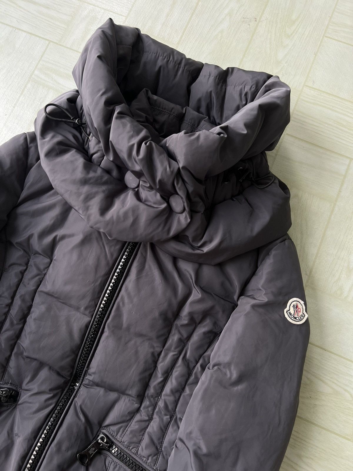 Moncler Moncler Grey/Slate Black Funnel Collar Slim Down Puffer Jkt Size S / US 4 / IT 40 - 4 Thumbnail