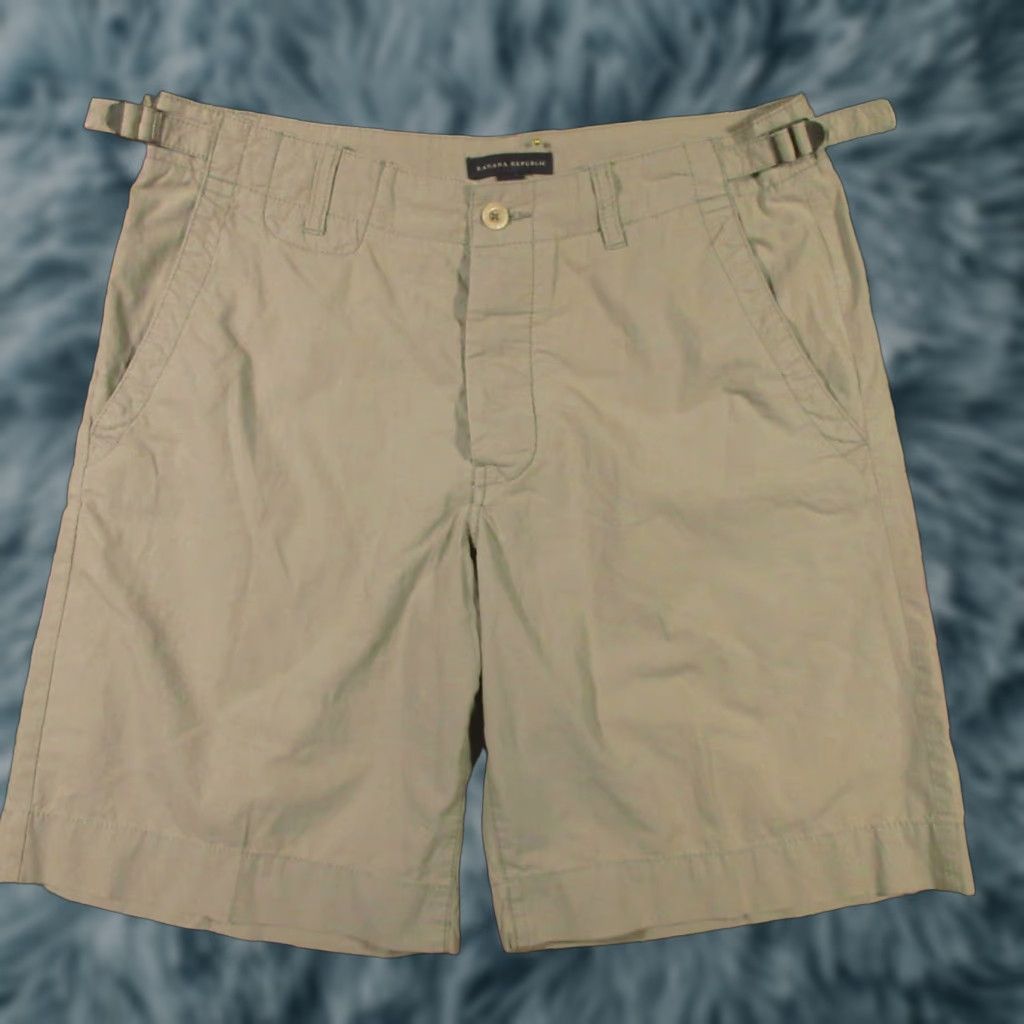 Banana Republic Banana Republic Shorts Men 34 Gray Lightweight Cotton Bermuda Casual Pockets Logo Side Buckle Adjustment Vintage No Mens Size US 34 / EU 50 - 1 Thumbnail