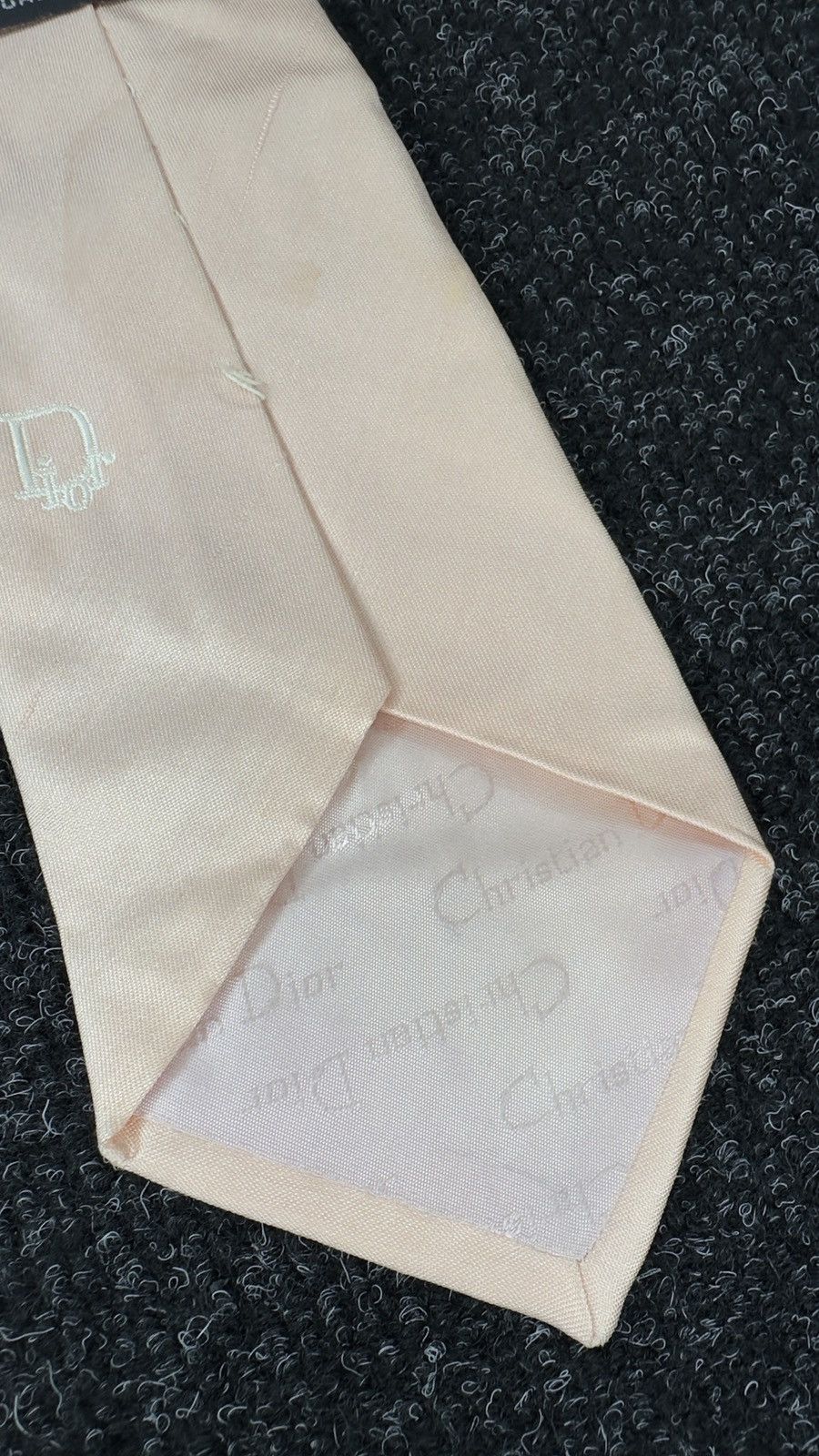 Christian Dior Monsieur Christian Dior Beige Gold Monogram Silk Tie Made in England Size ONE SIZE - 5 Thumbnail