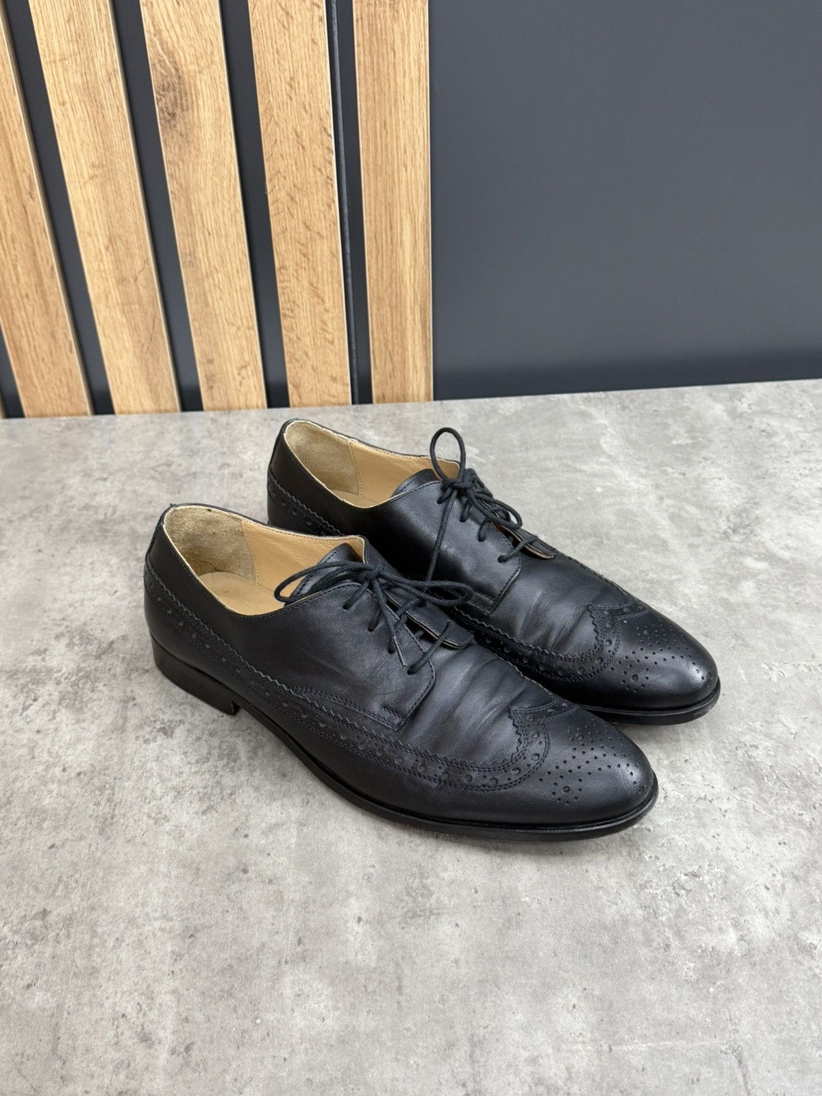 John Galliano John Galliano Black Brogue Derby Shoes EU 44 Size US 11 / EU 44 - 2 Thumbnail