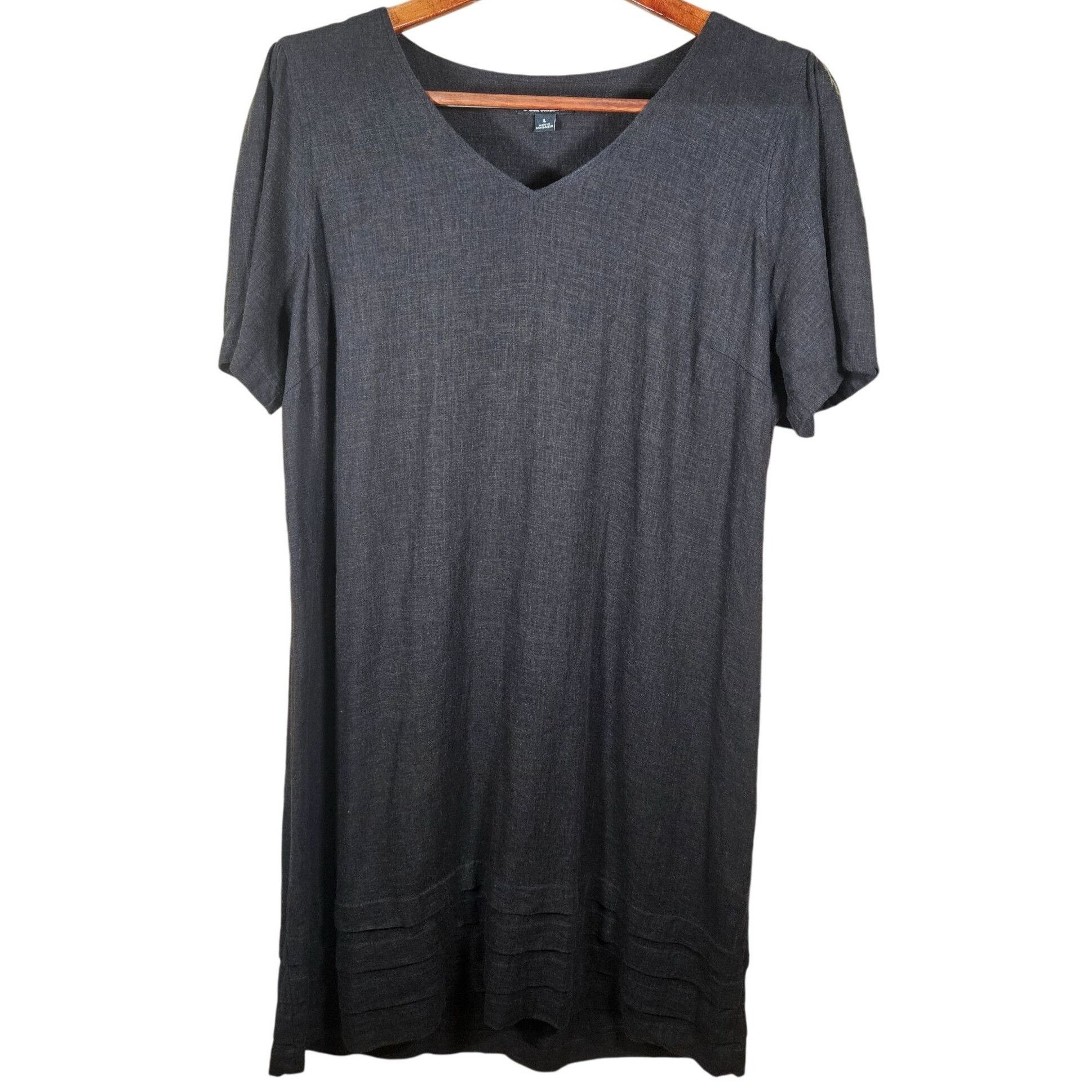 Nicole Miller Nicole Miller Wn Linen Mini Dress Charcoal L Quiet Luxury Mi Size L / US 10 / IT 46 - 2 Thumbnail