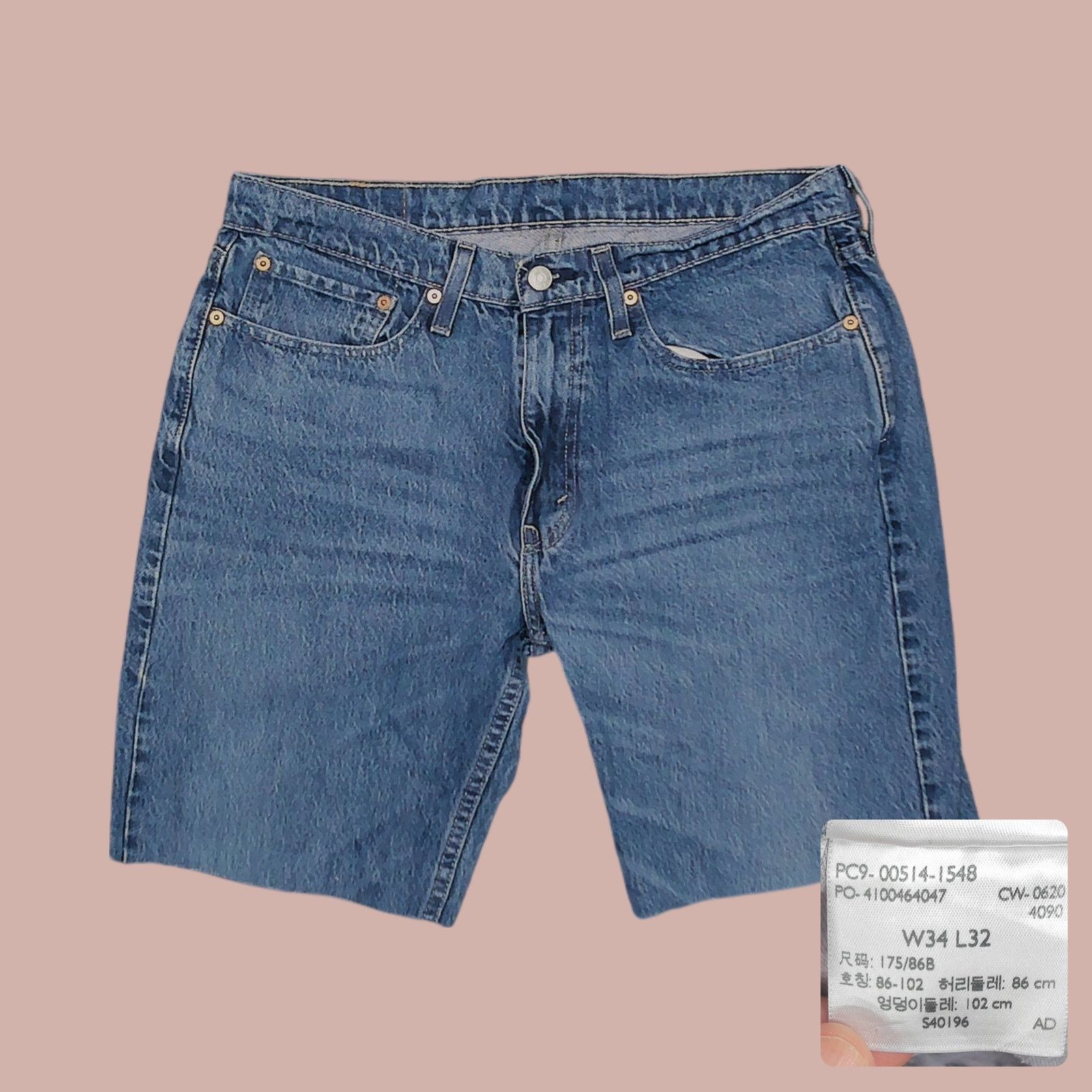 Levi's Levi's Custom Chopped 514 Skater Jorts Raw Hem 34W Size 34" / US 12 / IT 48 - 1 Thumbnail