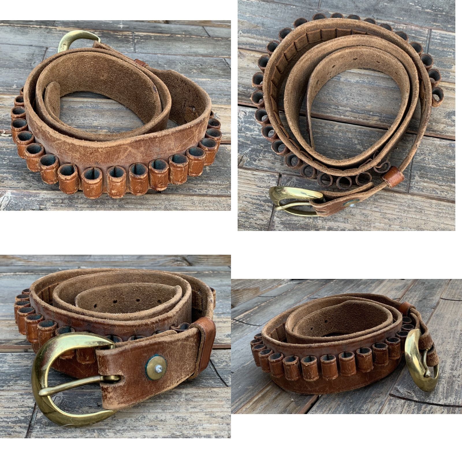 Vintage VINTAGE Safariland Leather Ammo Belt Distressed From Wear Size 42 Brass Buckle Size 42 - 8 Thumbnail