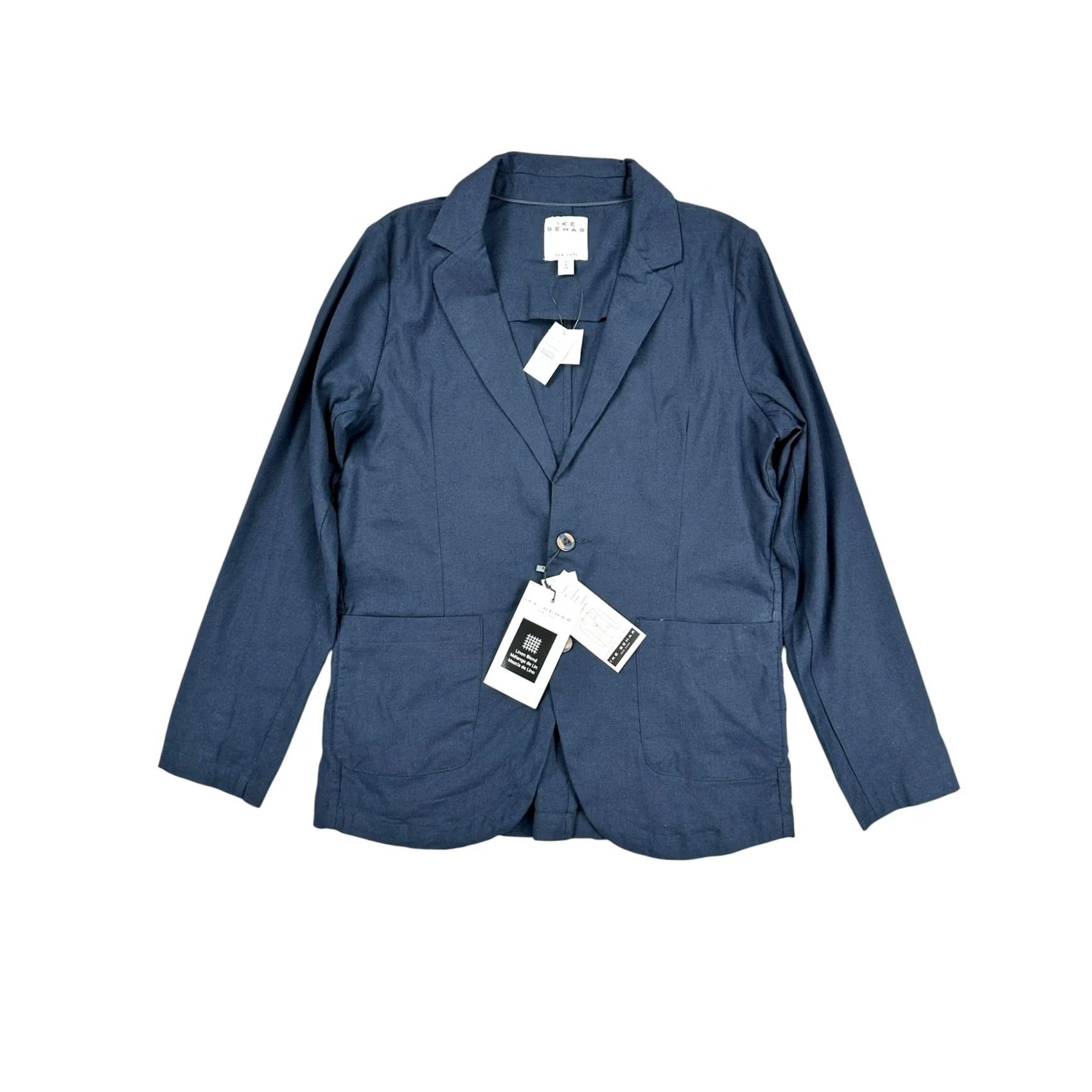 Ike Behar Ike Behar Suit Small Dark Navy Cotton Linen Spandex Unstructured NWT Men's Size 36R - 2 Thumbnail