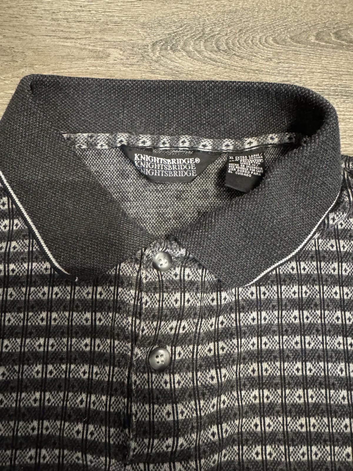 Knightsbridge Vintage Knightsbridge Polo Long Sleeve Black Mens 90s Size US XL / EU 56 / 4 - 3 Thumbnail